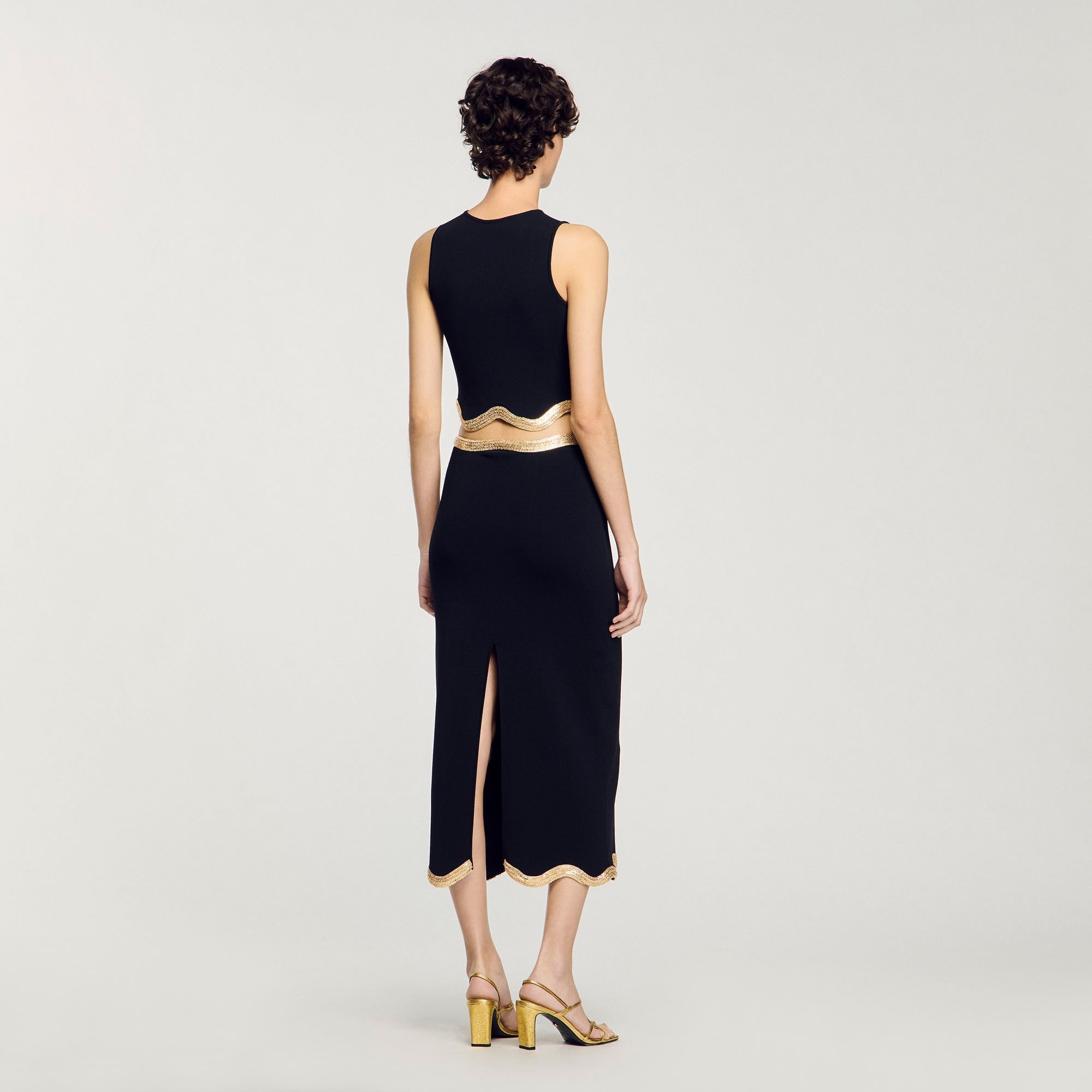 MAXI KNITTED SKIRT WITH CHAIN DETAIL - 5