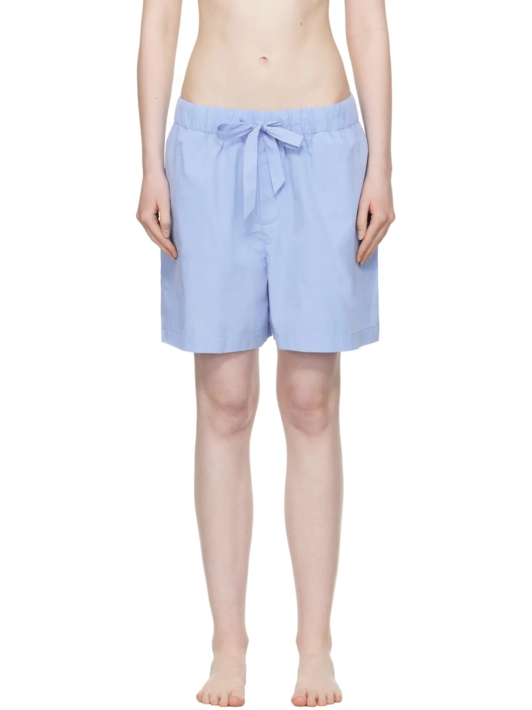 Blue Poplin Pyjama Shorts - 1