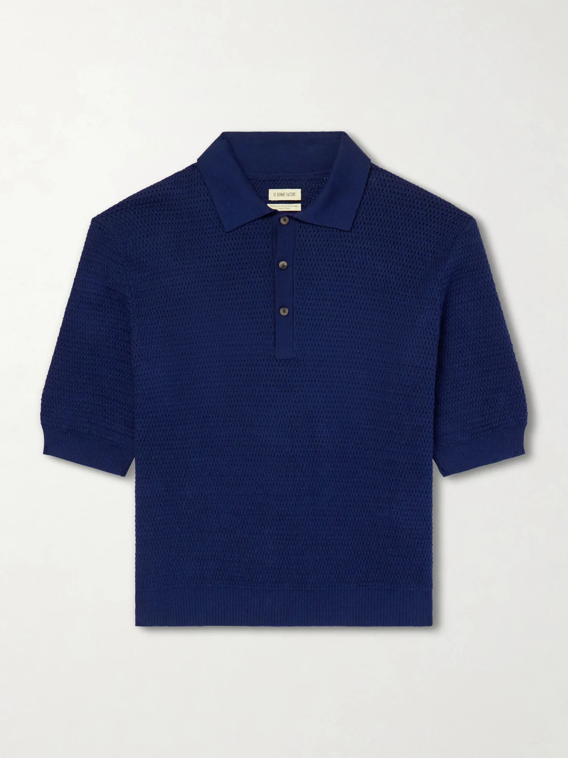 Honeycomb-Knit Cotton Polo Shirt - 1