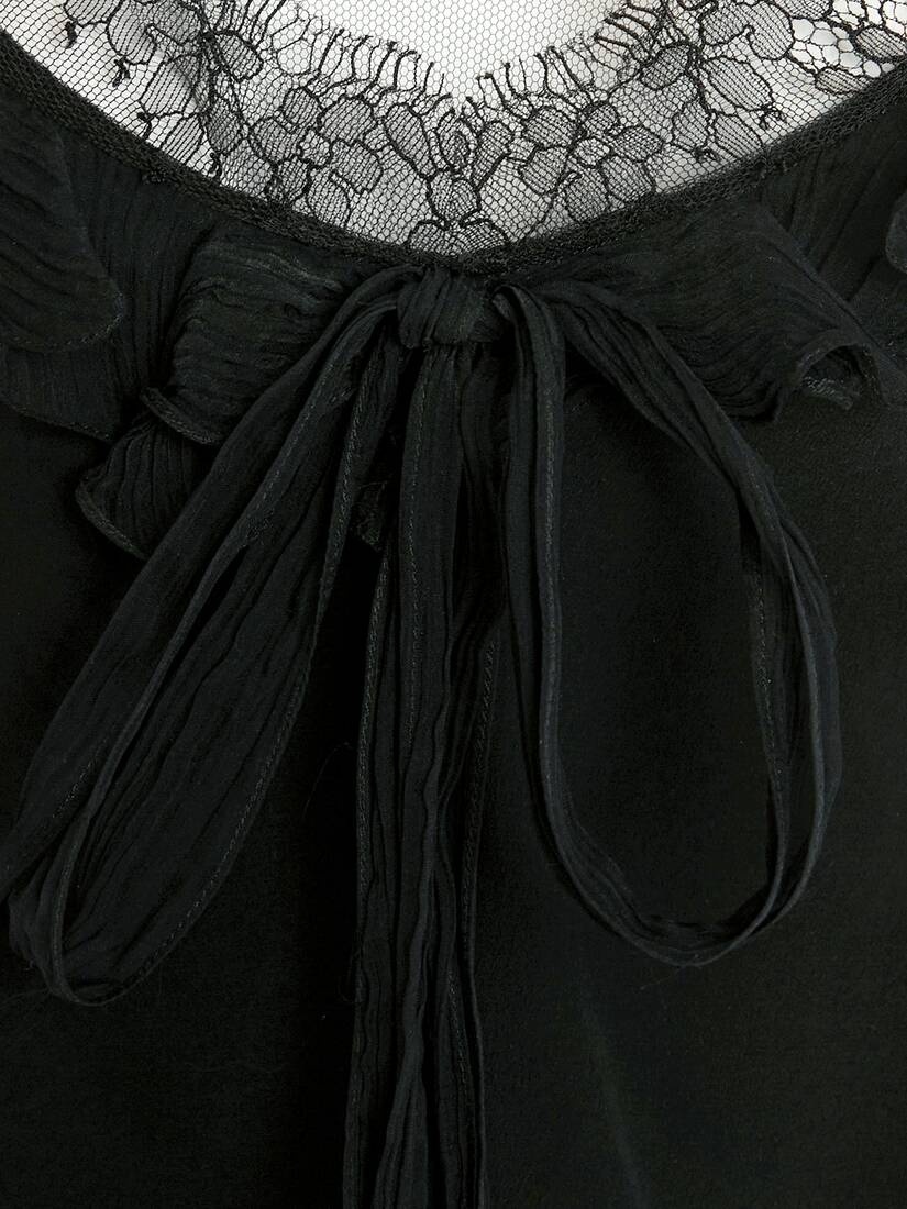 Ruffle Detail Camisole in Black - 2