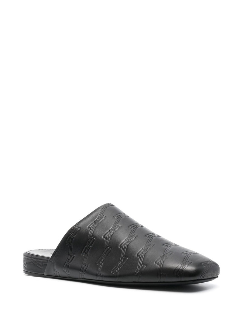 BALENCIAGA debossed-logo leather mules outlook