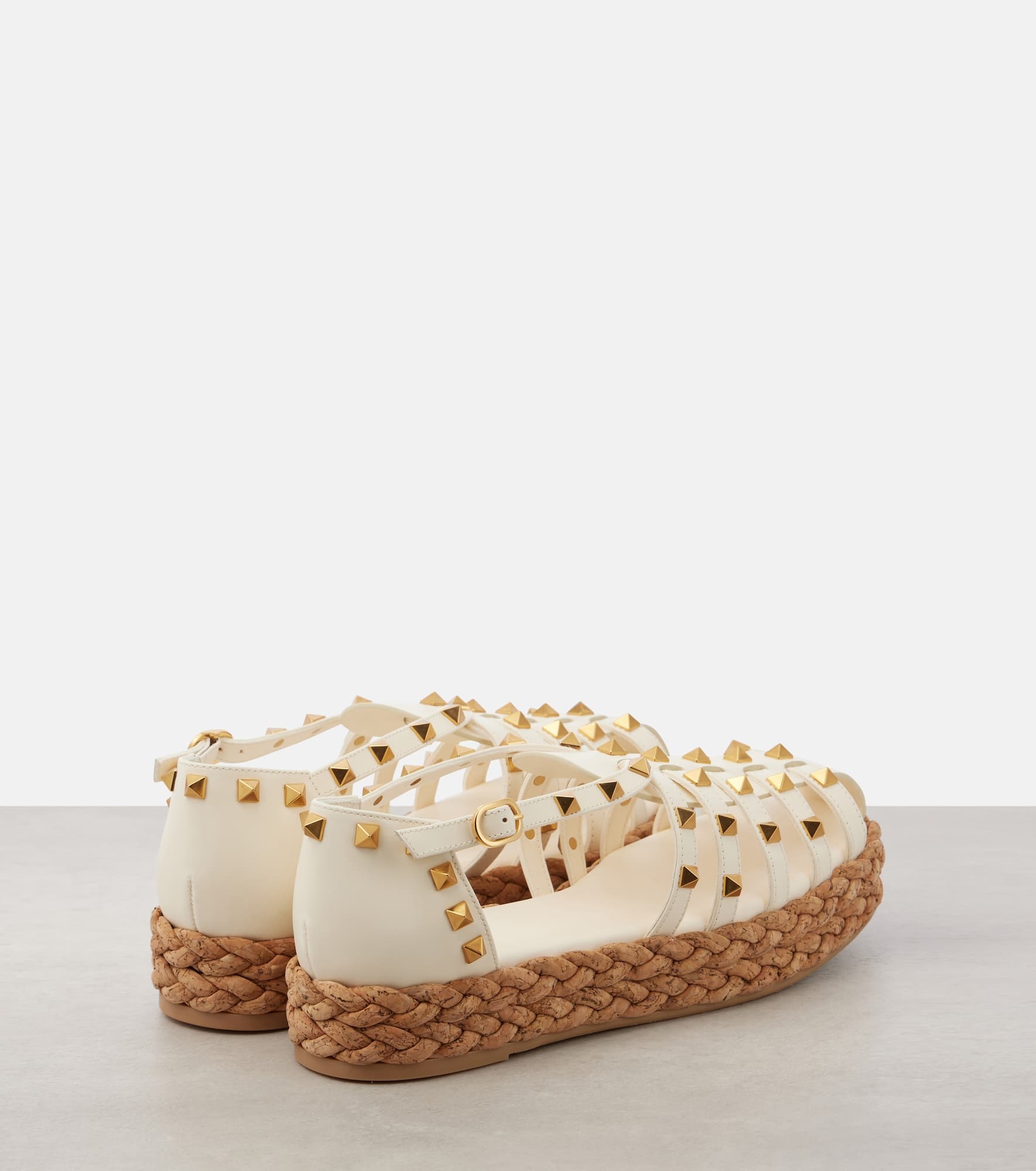 Rockstud Cork leather fisherman sandals - 2