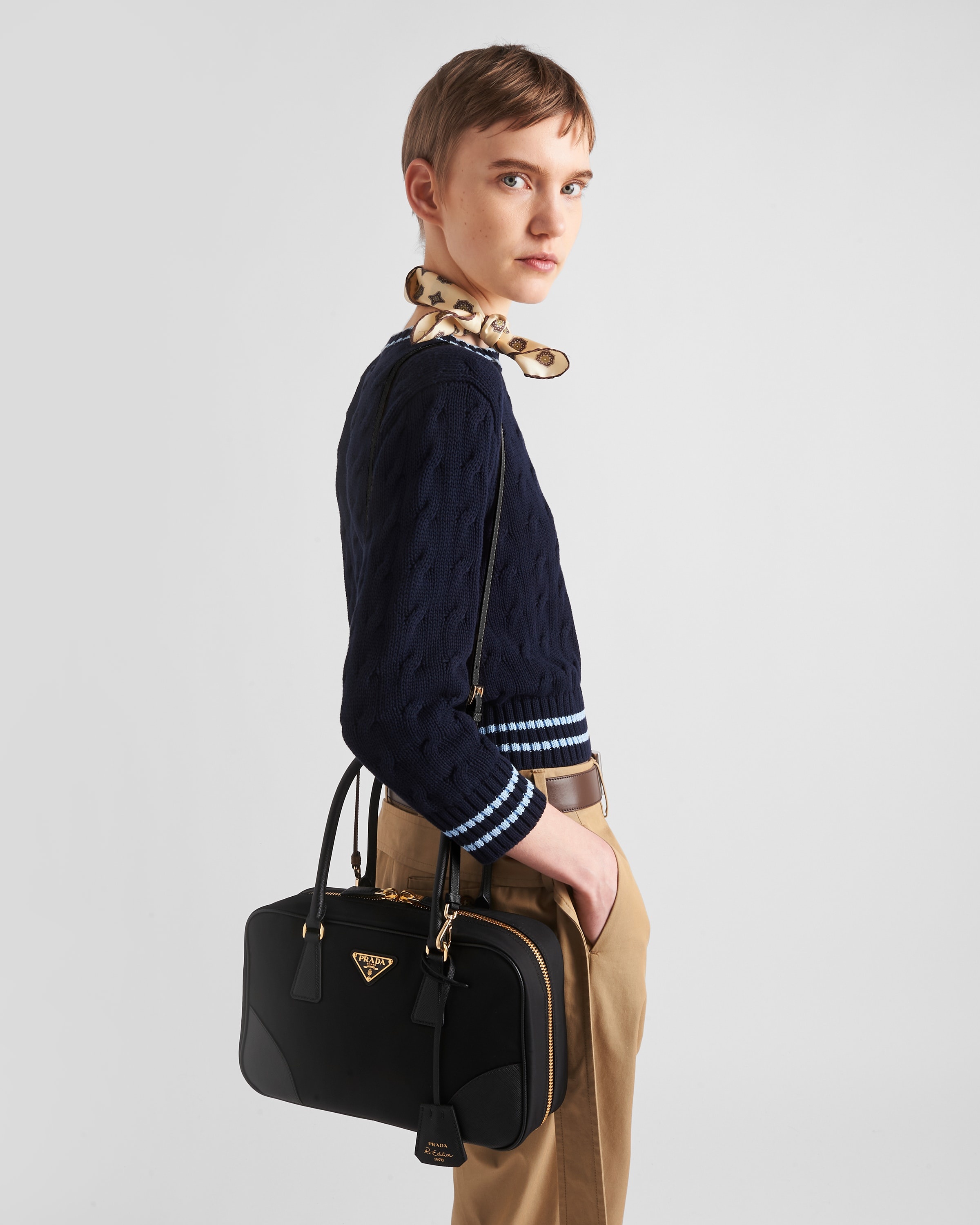 Prada Re-Edition 1978 medium Re-Nylon and Saffiano leather two-handle bag - 8