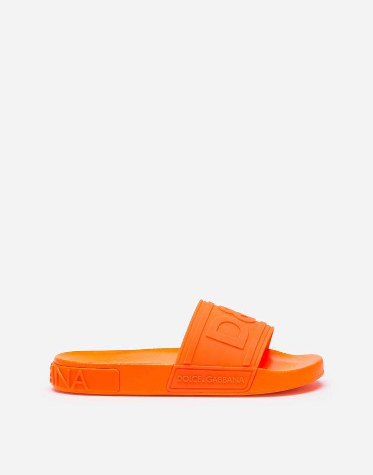 Rubber beachwear sliders with D&G logo - 1