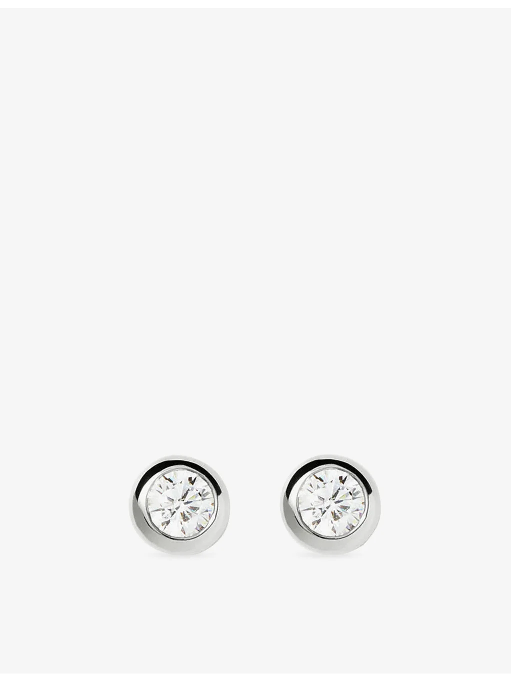 Classic Stone 18ct Yellow Gold Vermeil And Cubic Zirconia Stud Earrings - 1