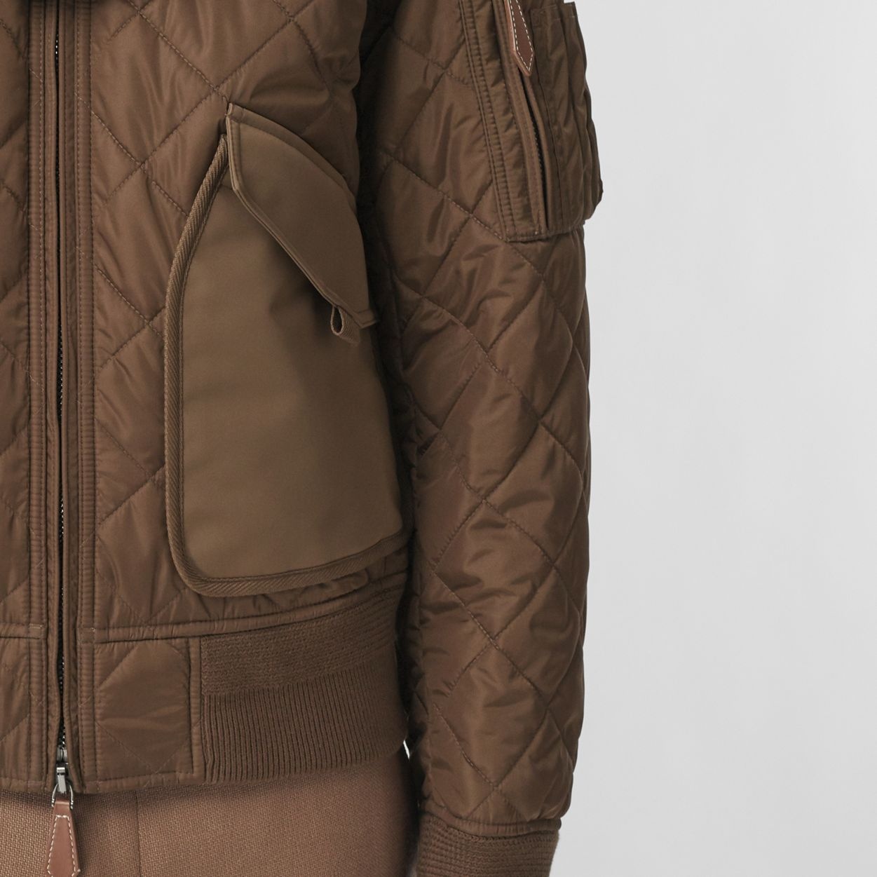 Detachable Hood Quilted Nylon Bomber Jacket - 6