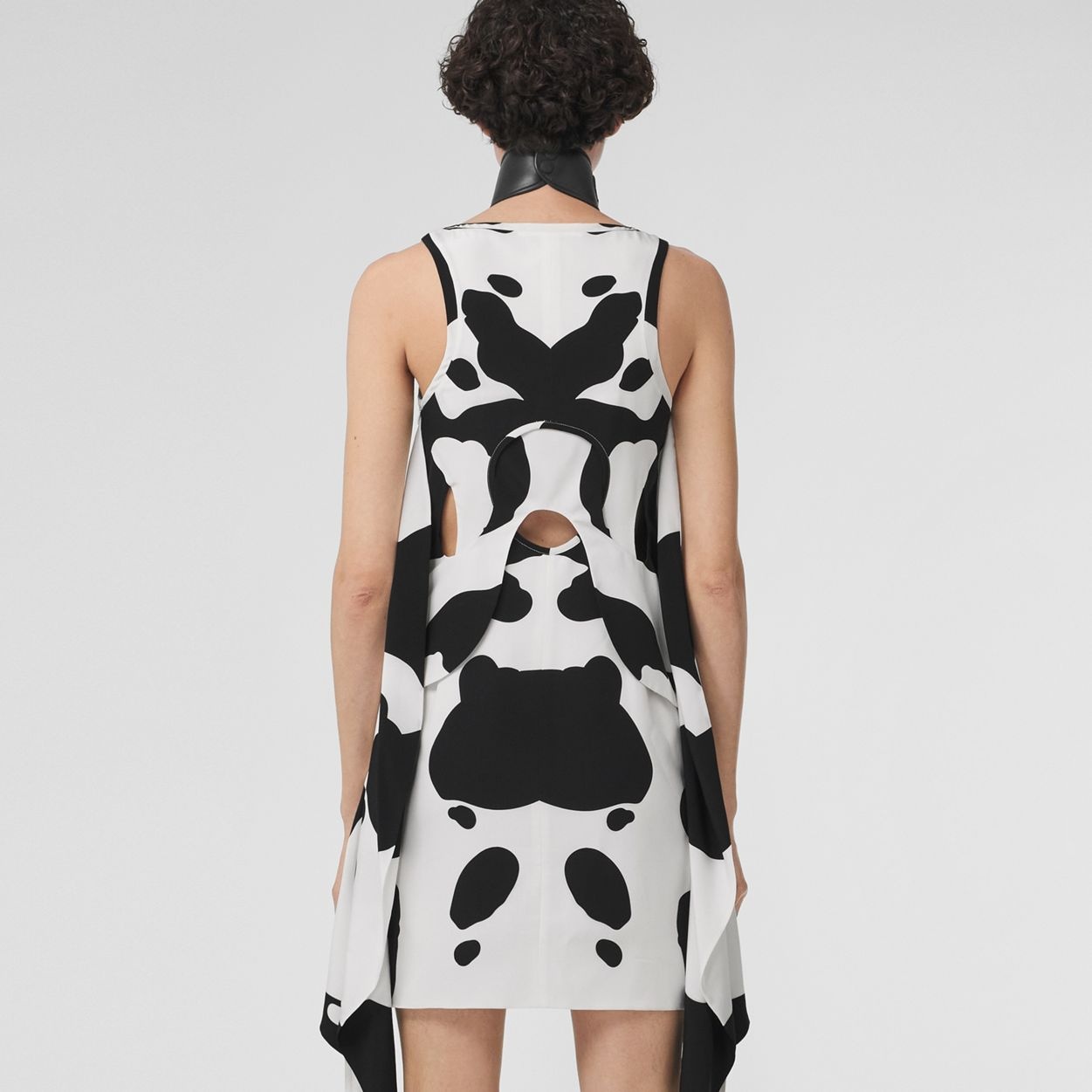 Cow Print Silk Crepe de Chine Dress - 4