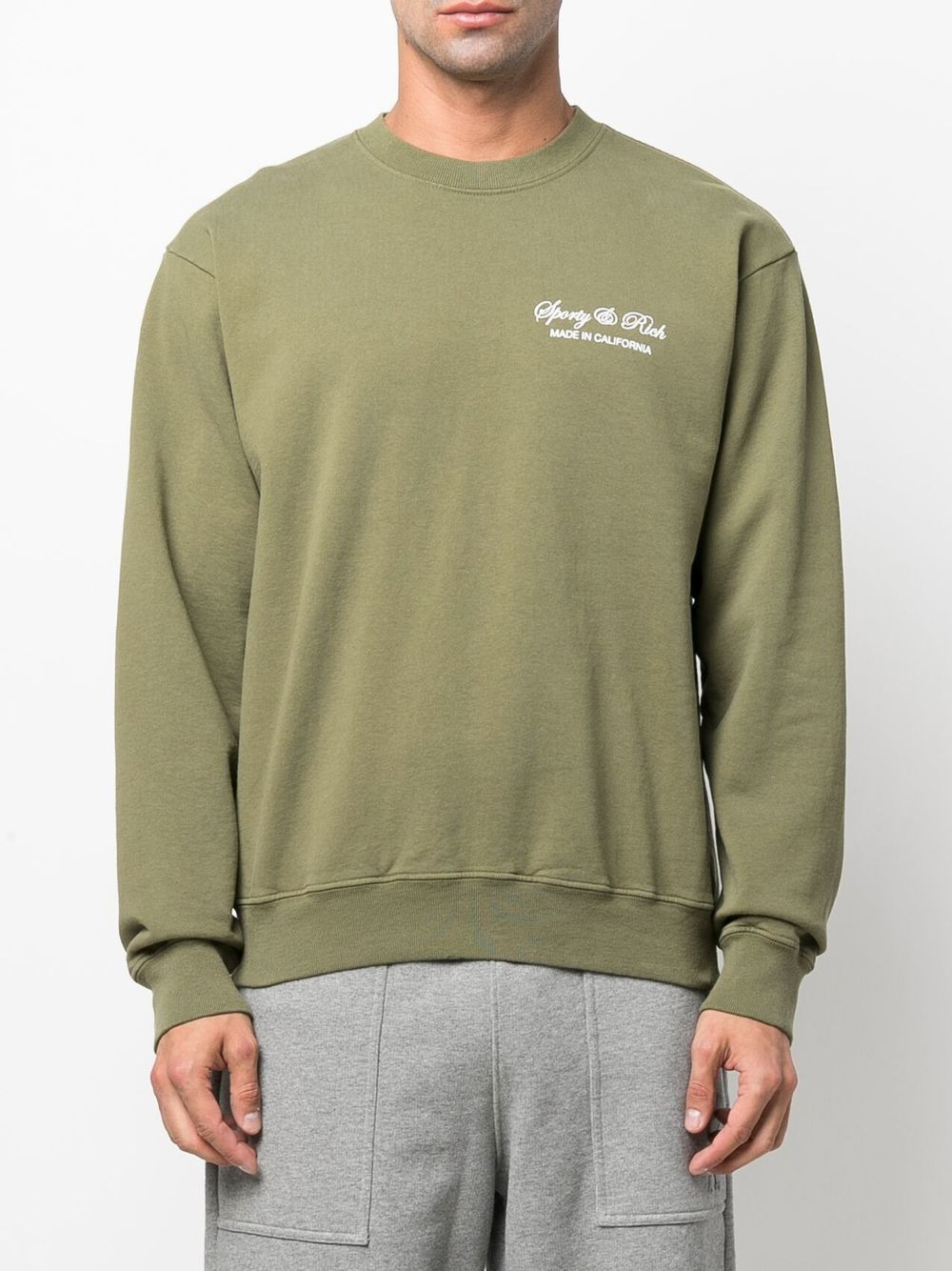 logo-print cotton sweatshirt - 4