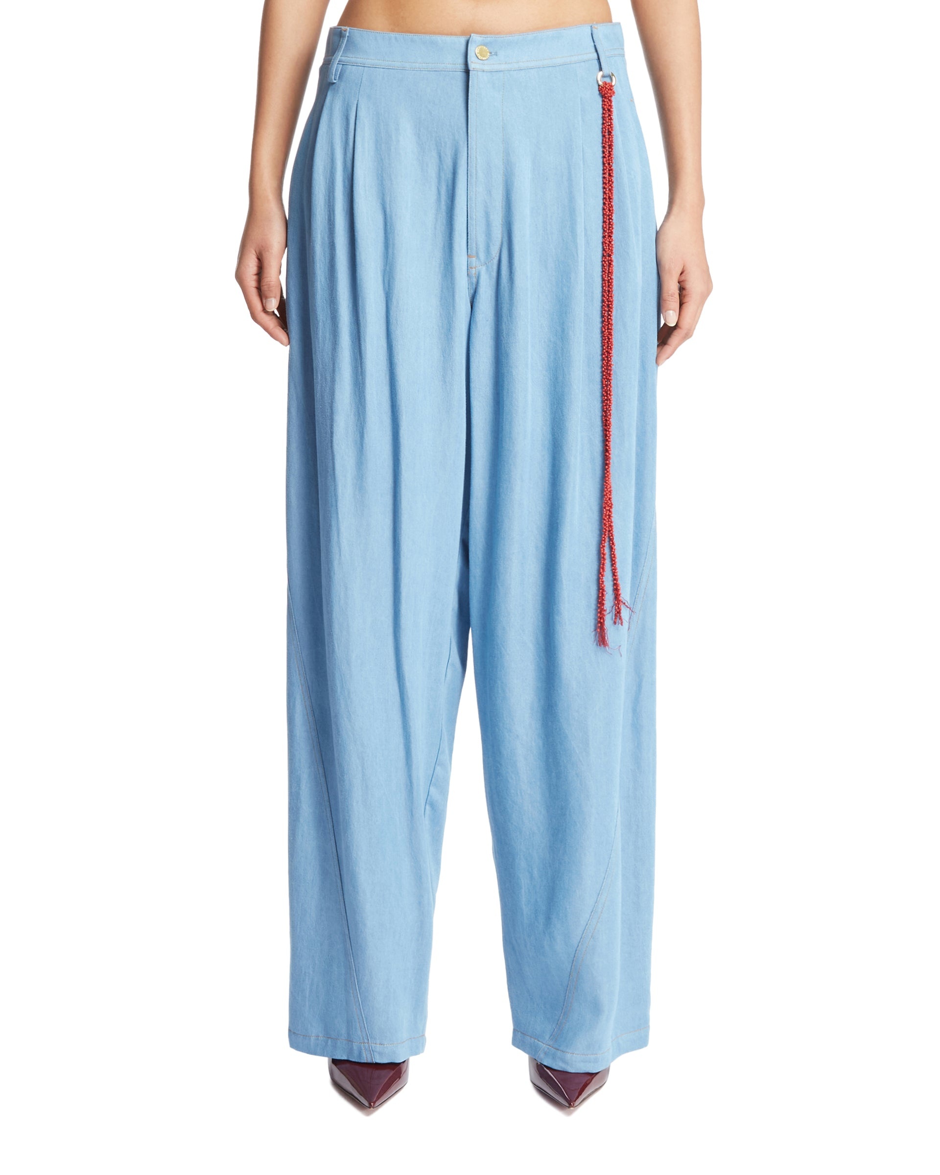 Light Blue Phebe Relaxed Fit Pants - 1