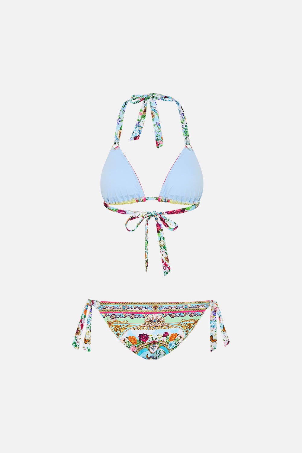 TRIANGLE BIKINI SET WITH TIE SIDES AND RING TRIMS - 6