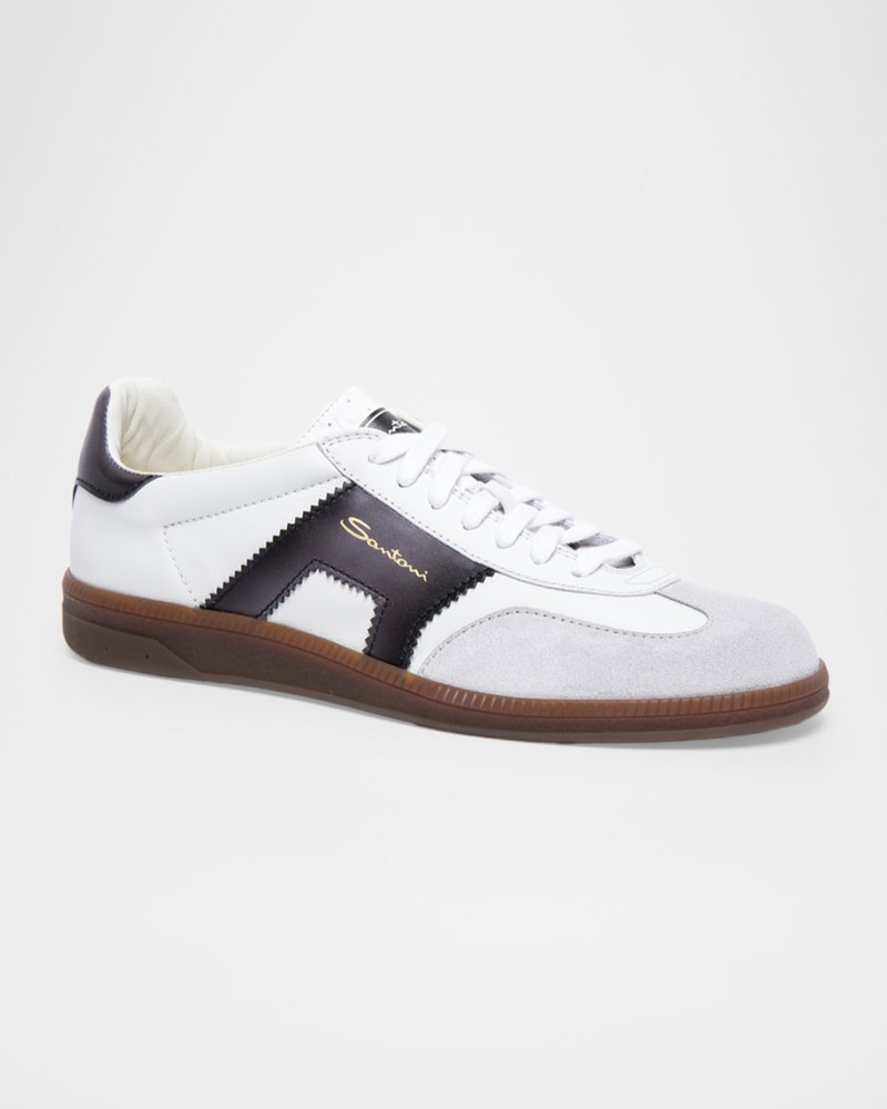 Santoni Men's DBS Oly Leather & Suede Sneakers outlook
