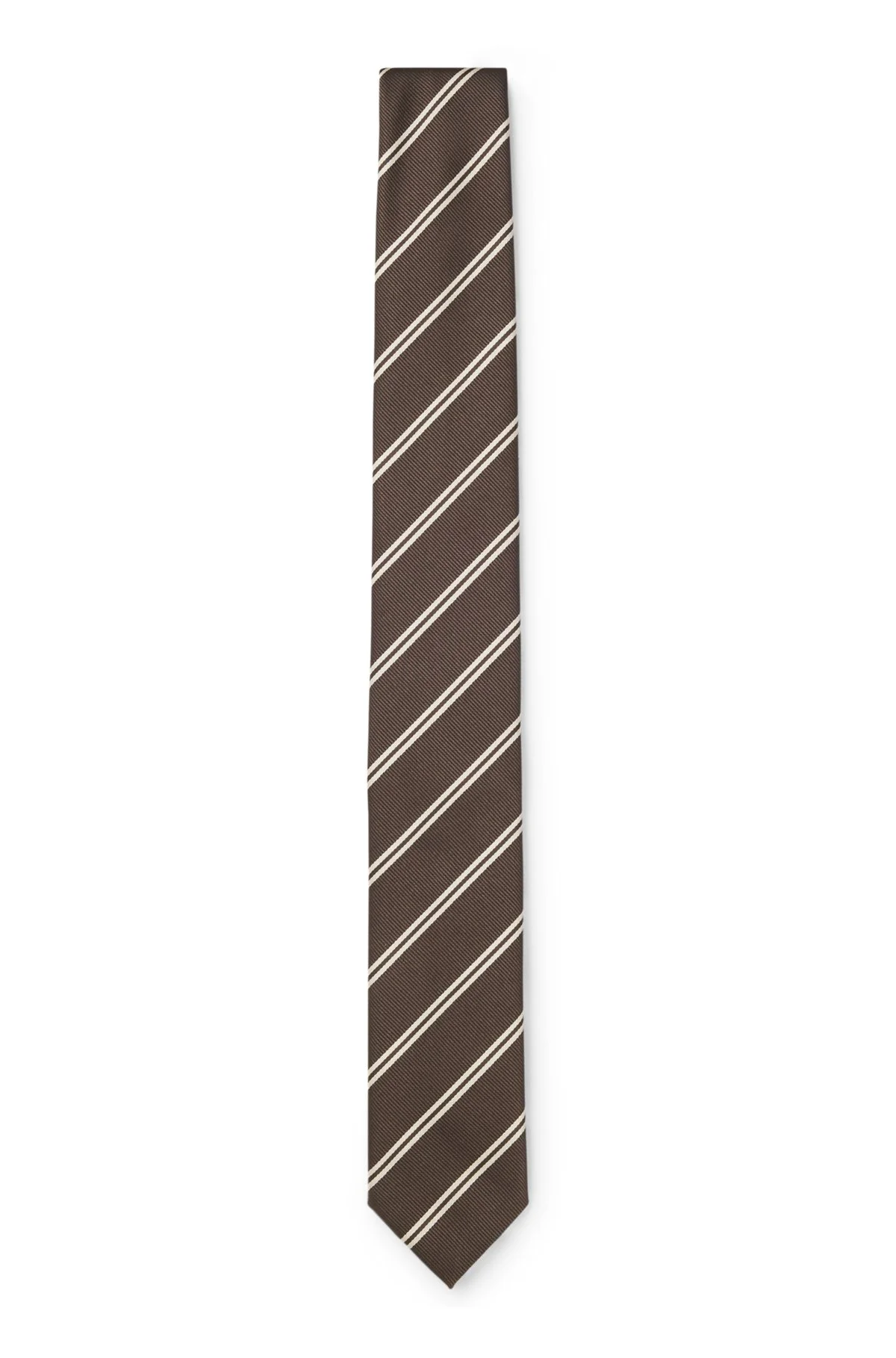 MODERN SILK-BLEND TIE WITH A STRIPE MOTIF - 1