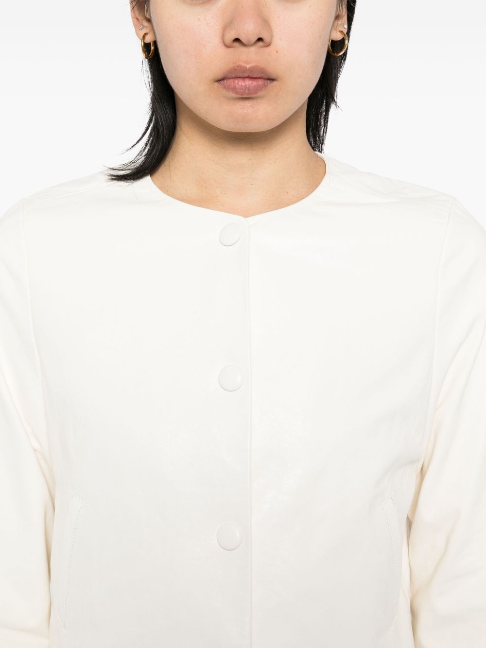 Downtown cropped leather jacket - 5