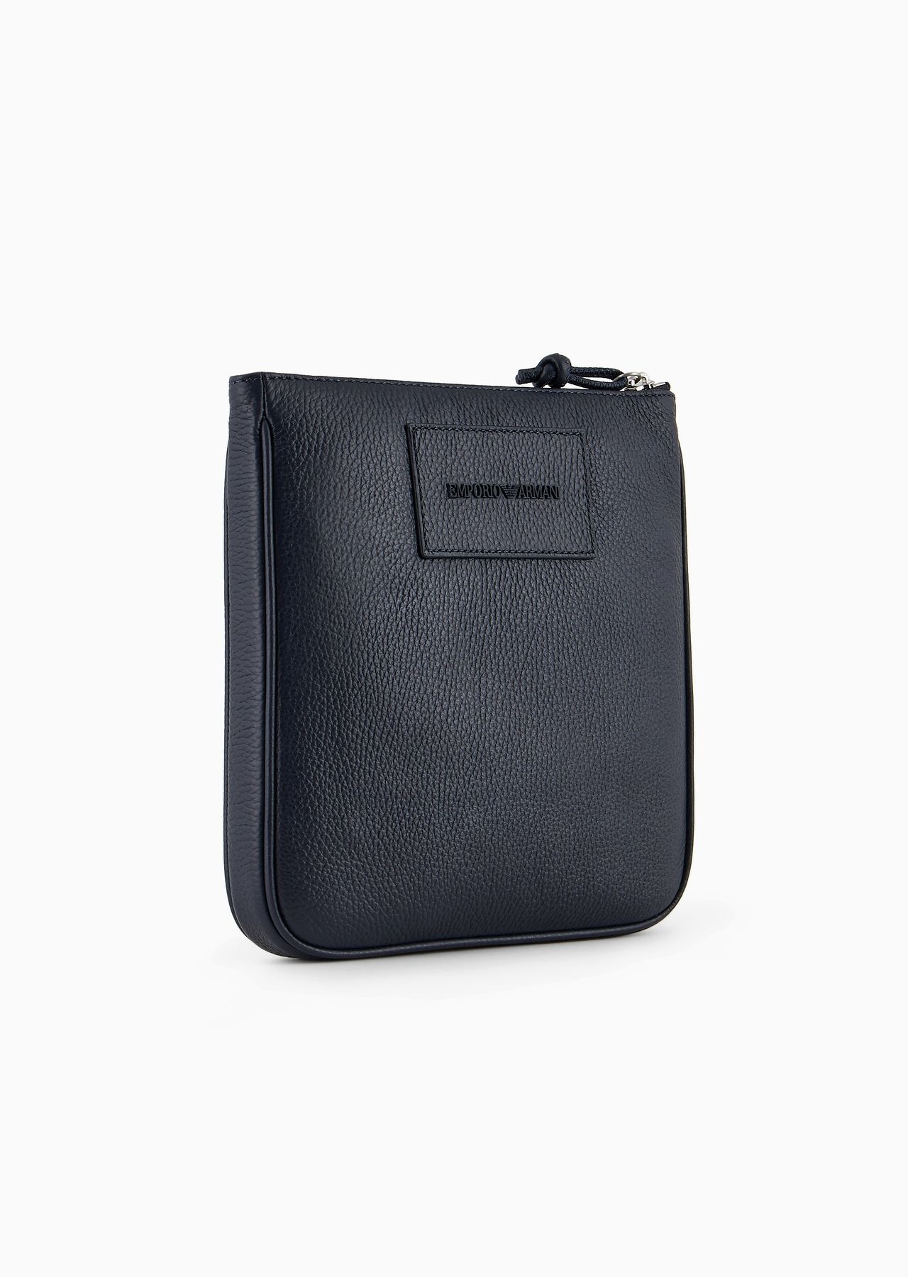 Flat, tumbled leather shoulder bag 2