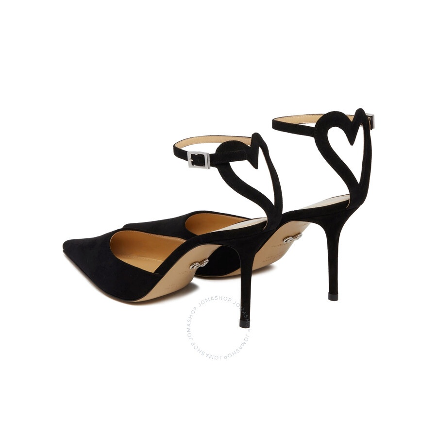 Mach & Mach Heart Detail Pointed-Toe Suede Pumps - 3
