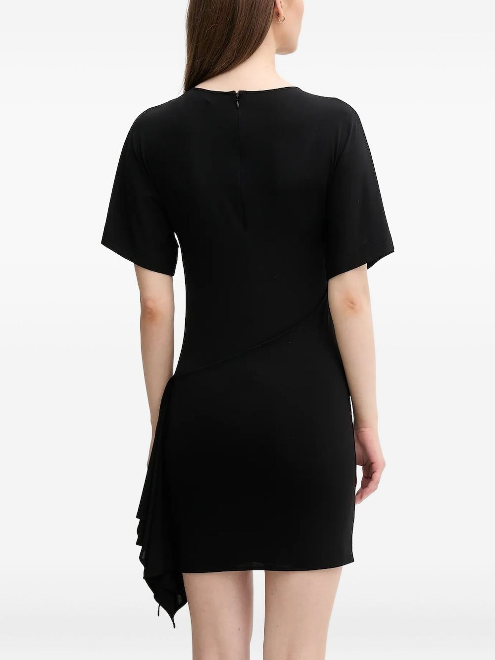 draped-detail short-sleeve mini dress - 2