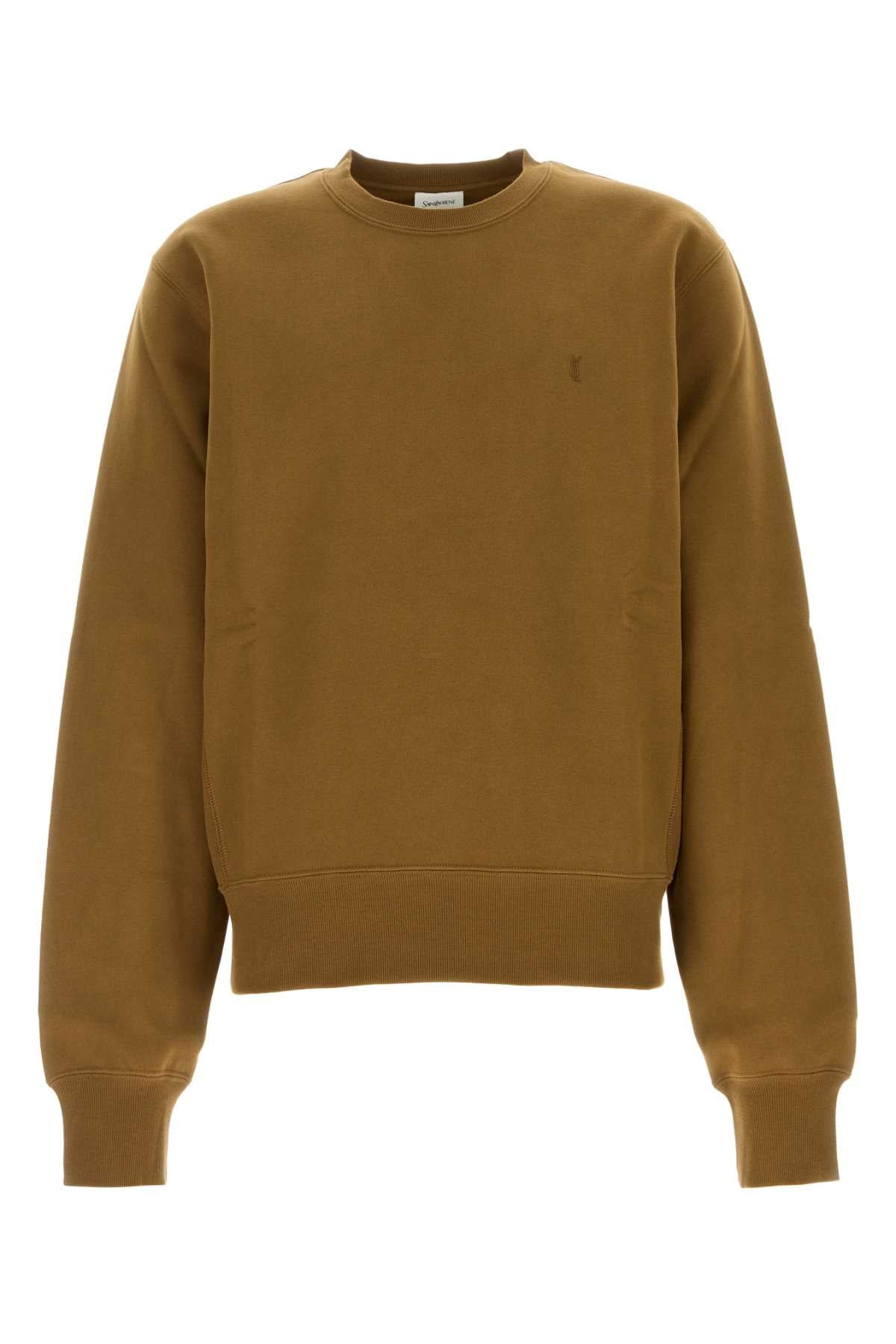 Saint Laurent Men Brown Cotton Sweatshirt - 1