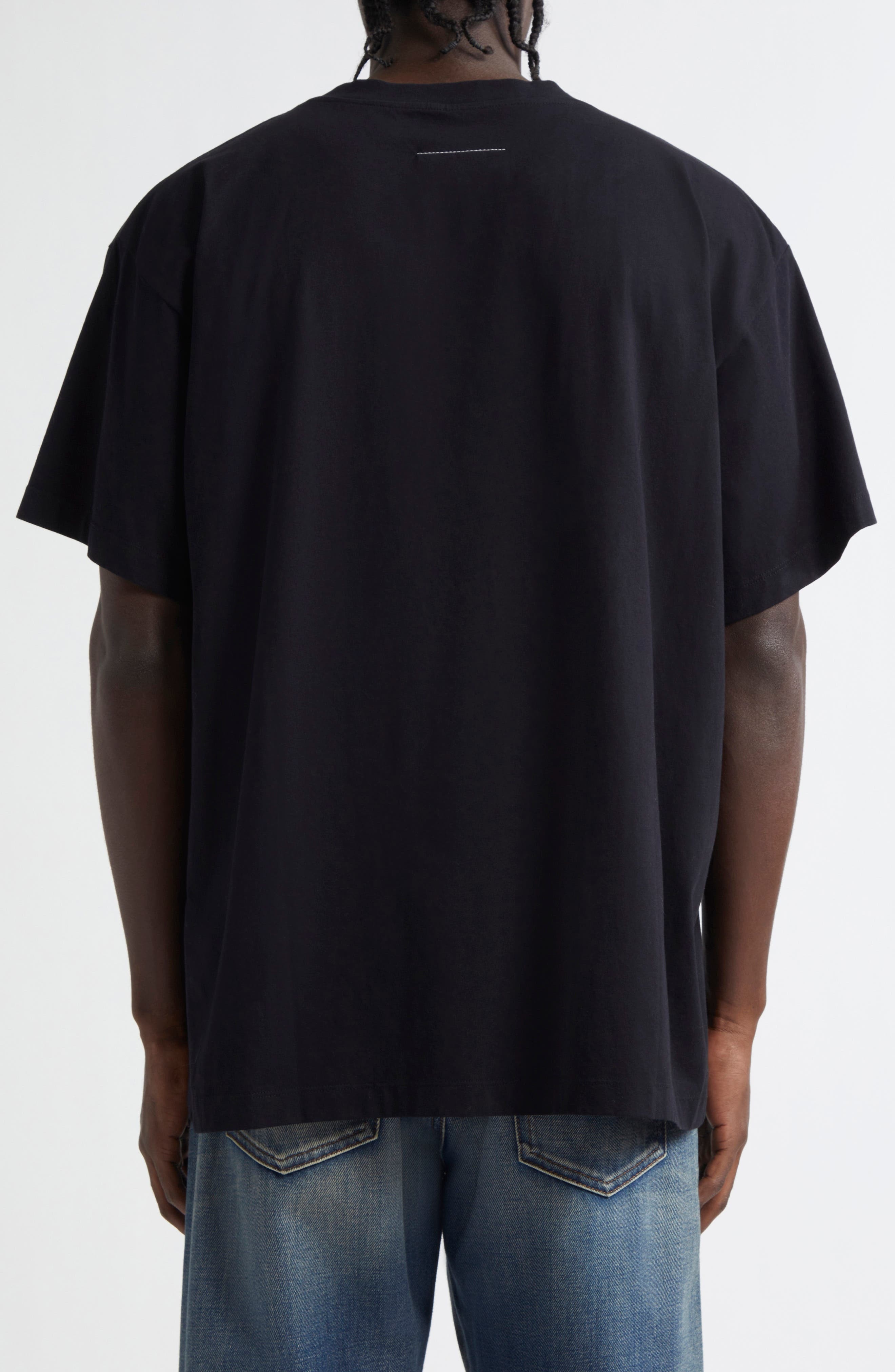 MM6 Maison Margiela Numeric Logo Patch T-Shirt in Black at Nordstrom - 3