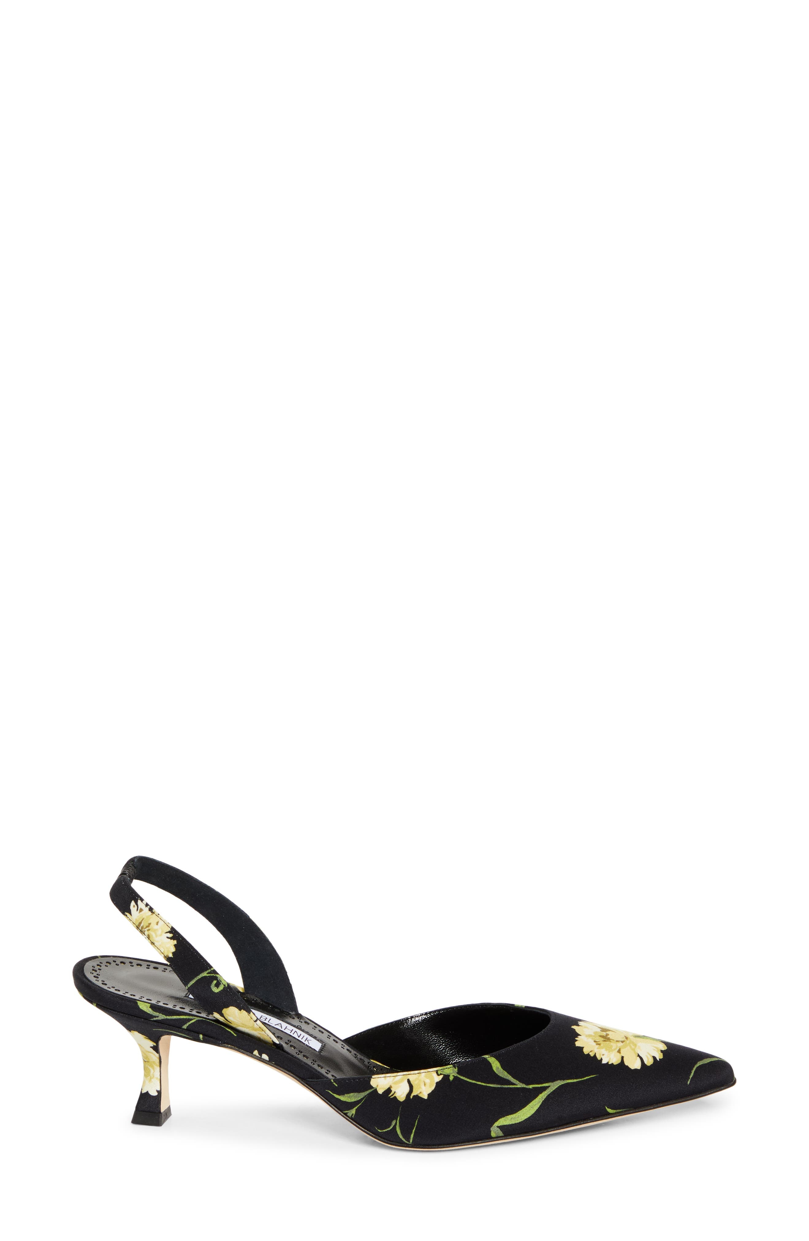 Manolo Blahnik Carolyne Floral Pointed Toe Slingback Pump in Black at Nordstrom - 3