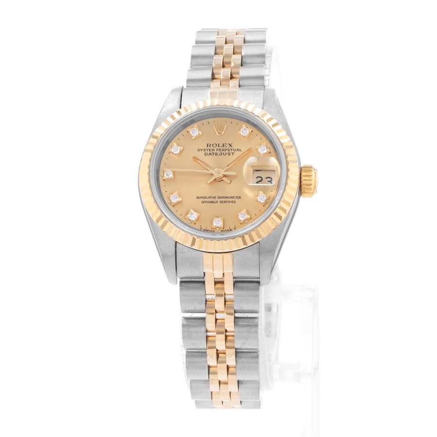 Pre-owned Rolex Datejust 26 Automatic Chronometer Diamond Champagne Dial Men's Watch 69173 CDJ - 3