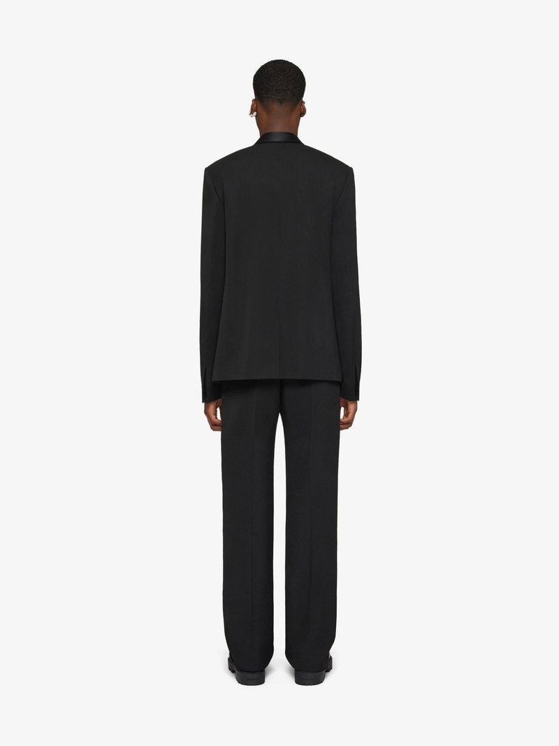 SLIM FIT TAILORED PANTS IN WOOL WITH SATIN DETAILS 4