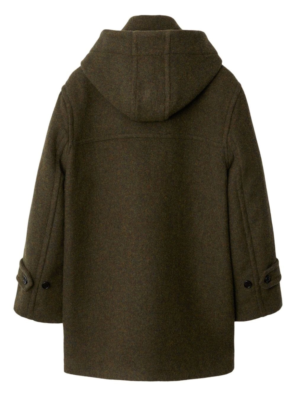 single-breasted hooded wool coat - 2