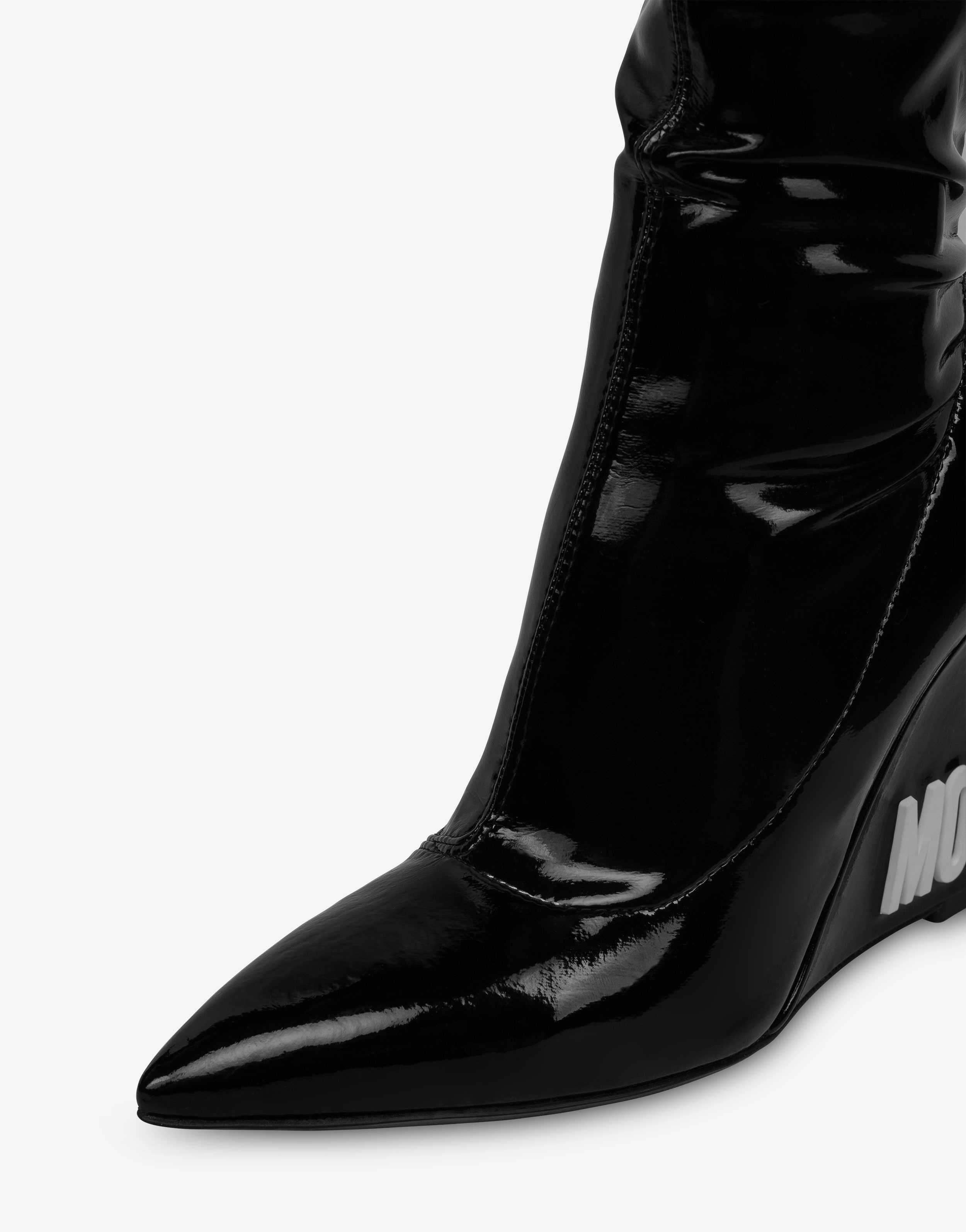 RUBBER LOGO OVER-THE-KNEE WEDGE BOOTS - 4