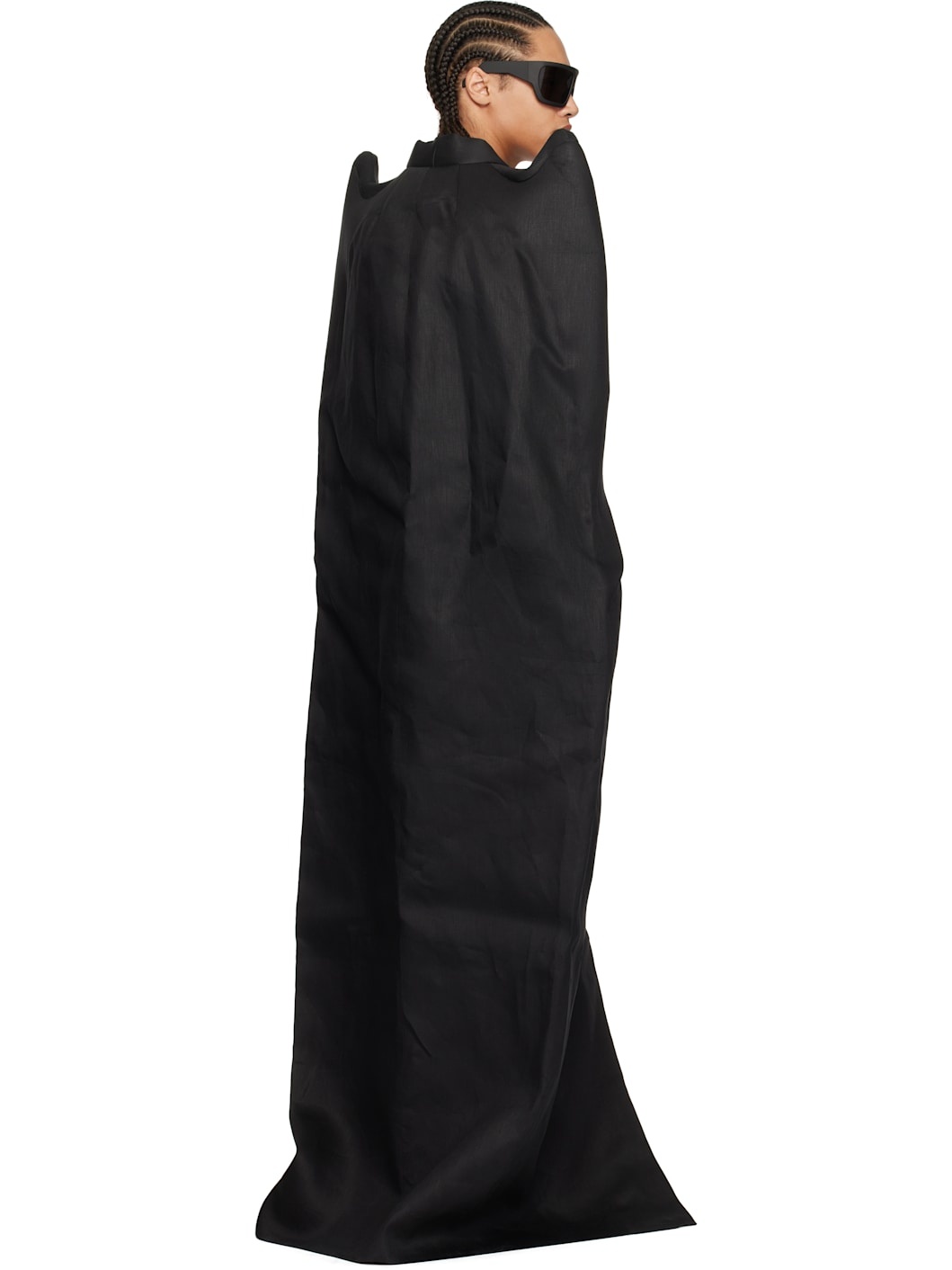 Black Hollywood Cape Coat - 3
