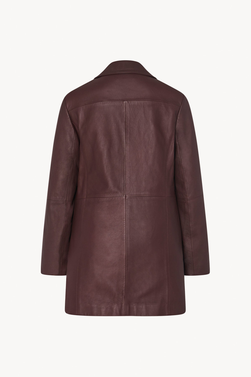 The Row Georgie Coat in Leather outlook