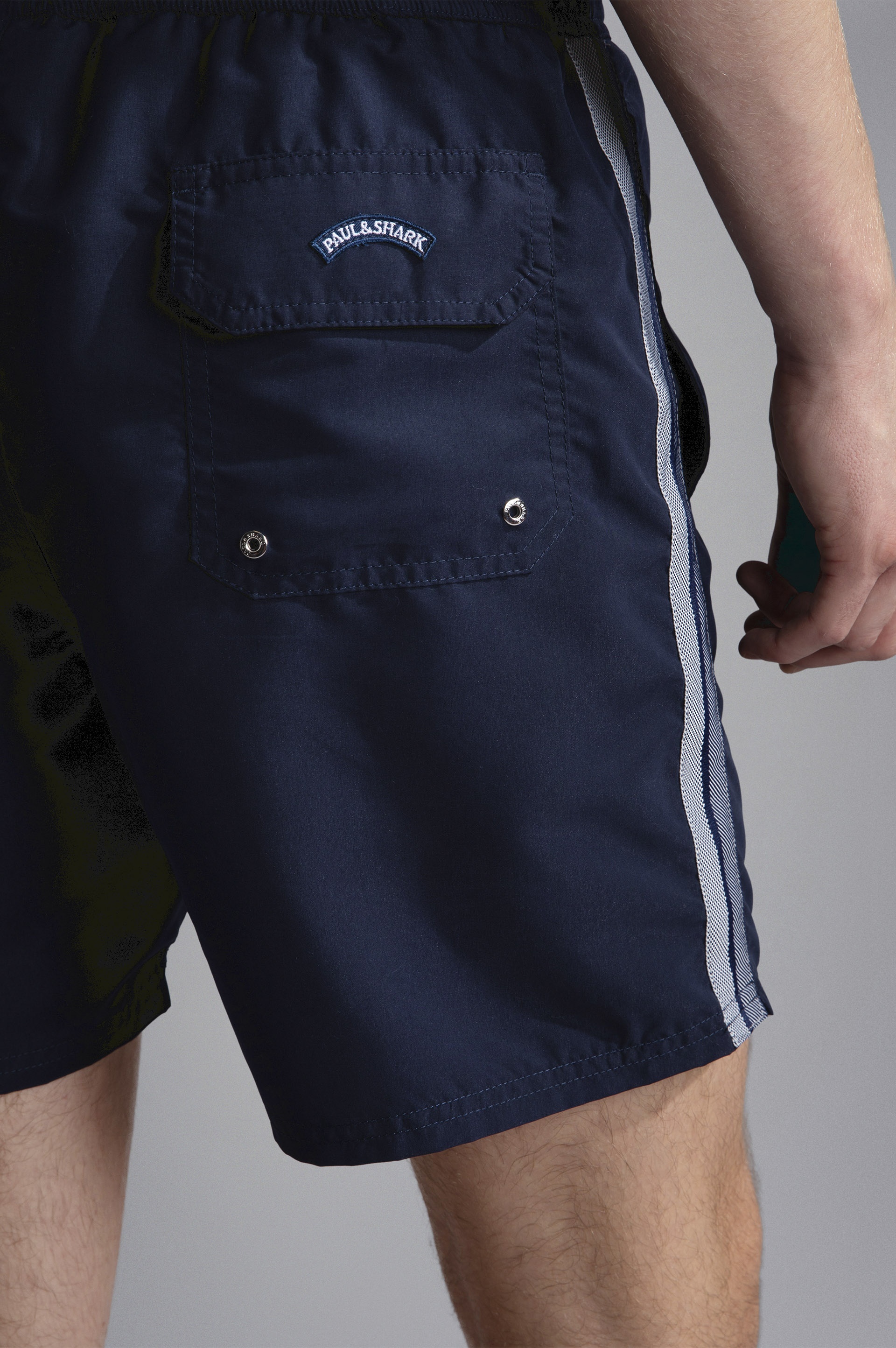 SWIM SHORTS WITH LOGO TAPE - 4