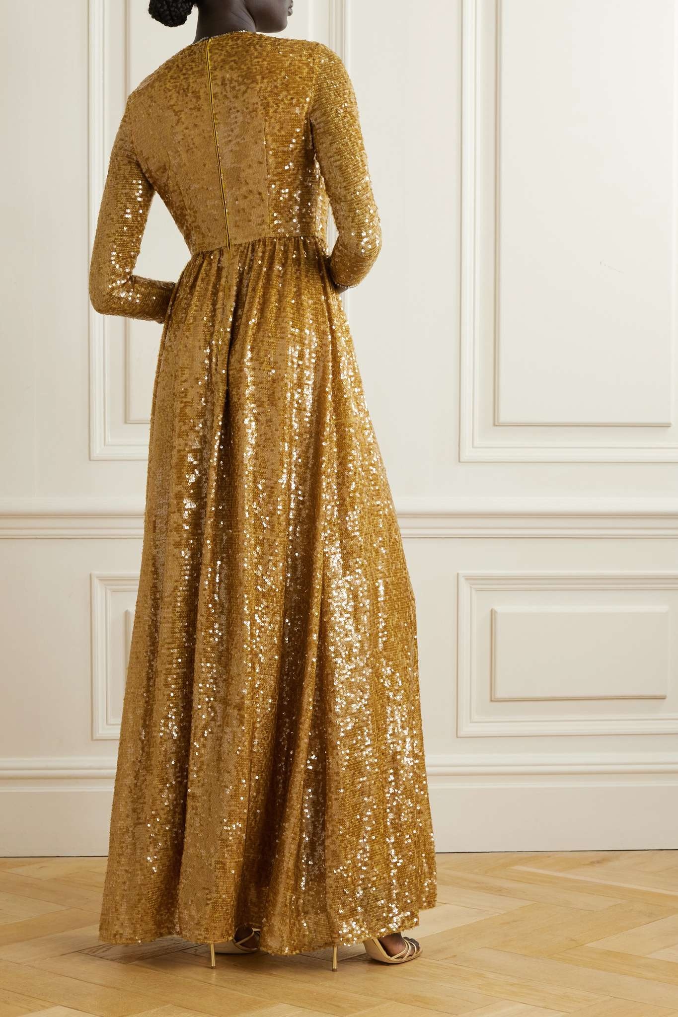 Crystal-embellished sequined chiffon gown - 3