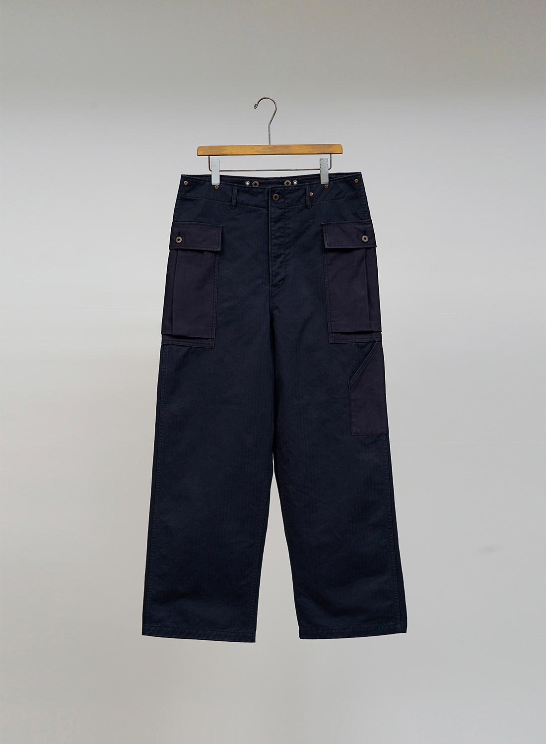 Nigel Cabourn Monkey Pant Mix in Navy | REVERSIBLE