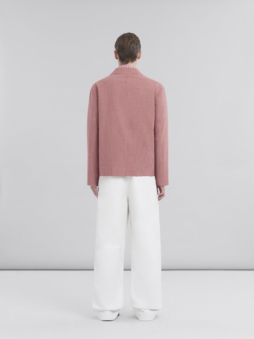 RED AND WHITE GINGHAM WOOL JACKET - 3