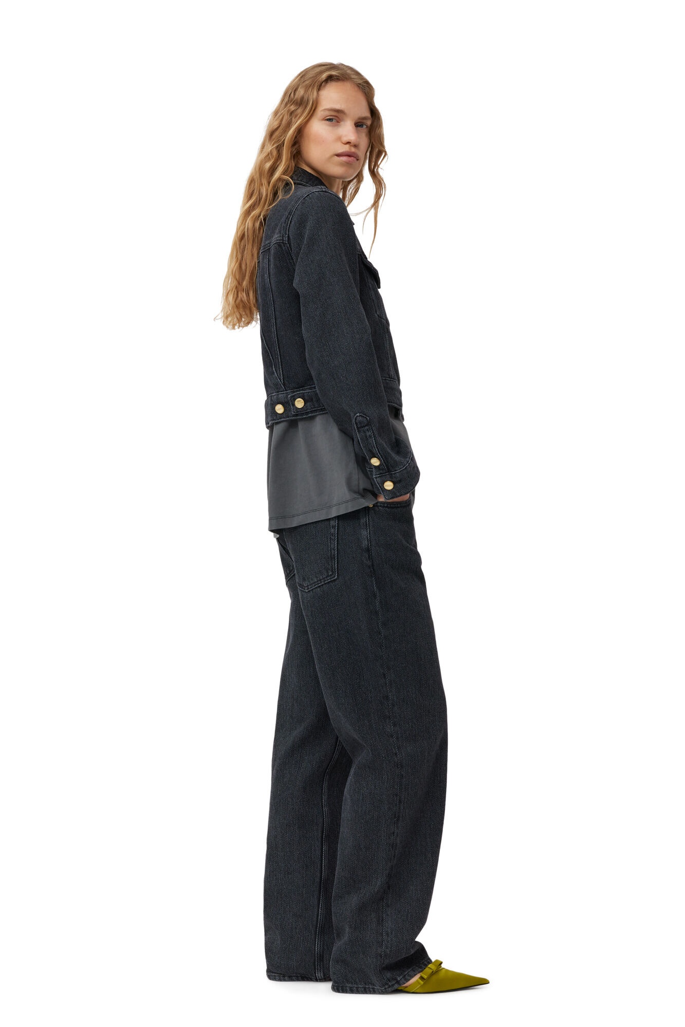 WASHED BLACK HEAVY CROPPED DENIM JACKET - 6