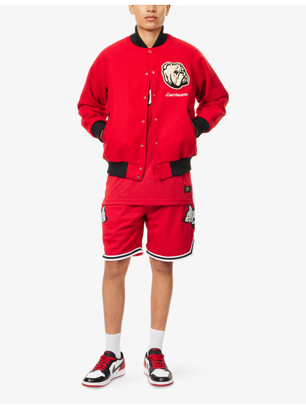 Bulldog Applique Brushed-Fleece Varsity Jacket - 2