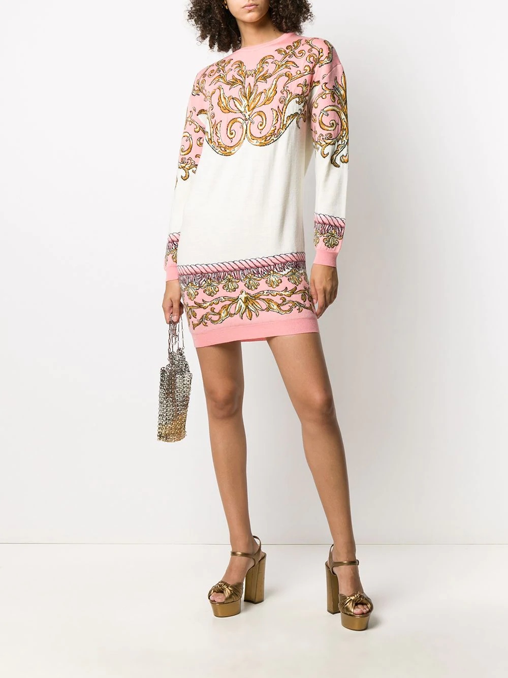 baroque-pattern knitted jumper - 2