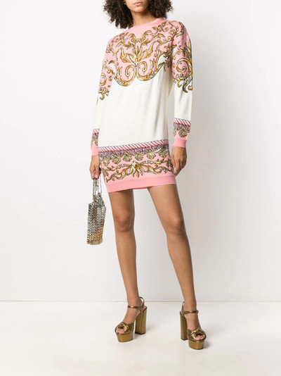 Moschino baroque-pattern knitted jumper outlook