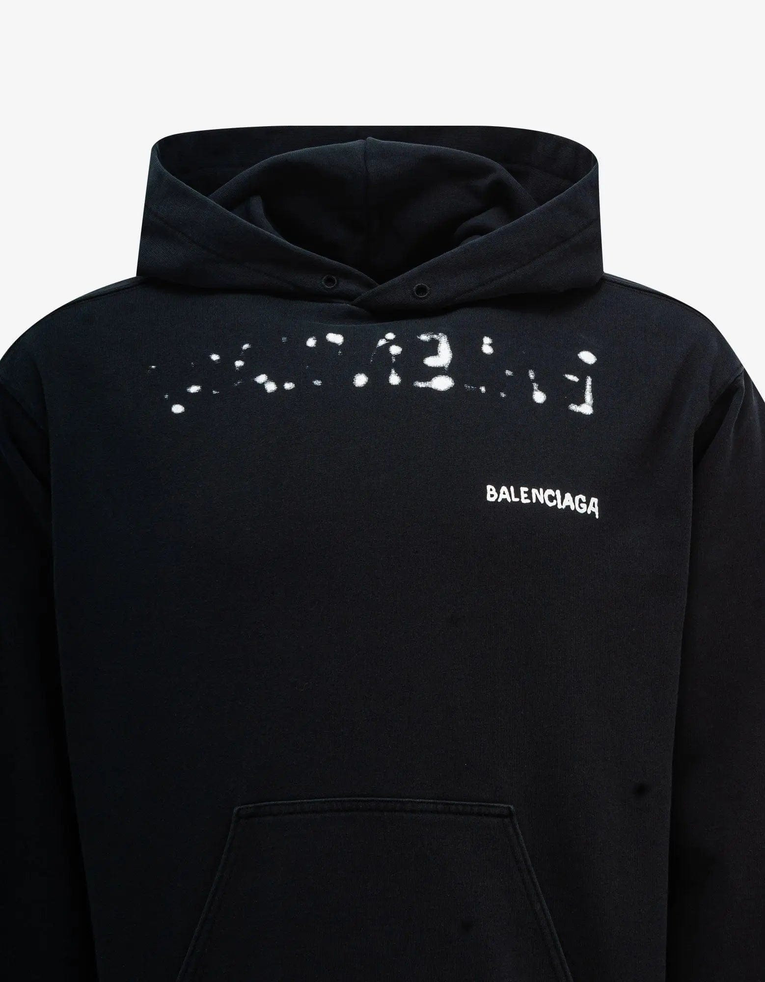 Balenciaga Black Hand Drawn Logo Medium Hoodie - 3