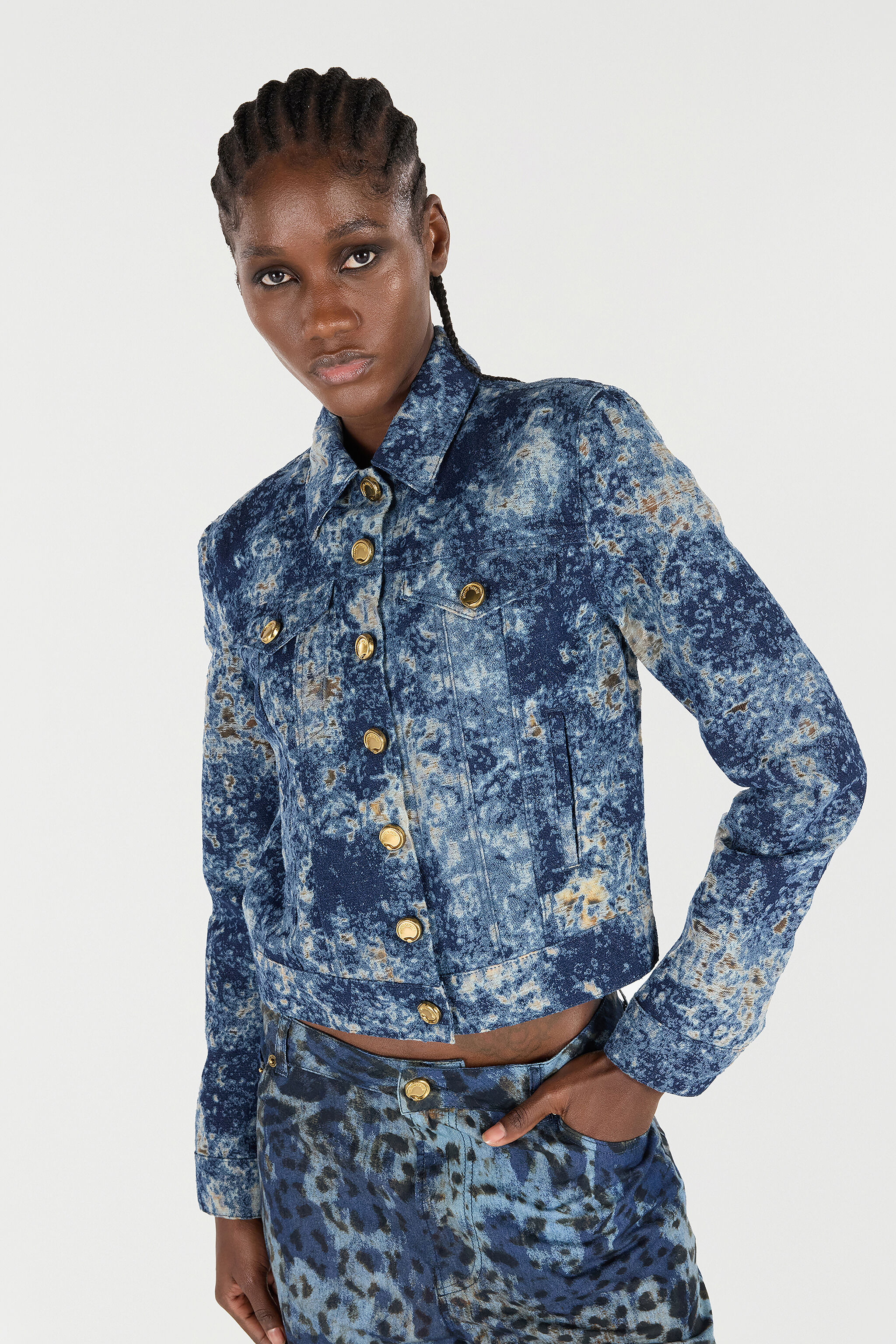Denim Jacket With Discoloration - 6