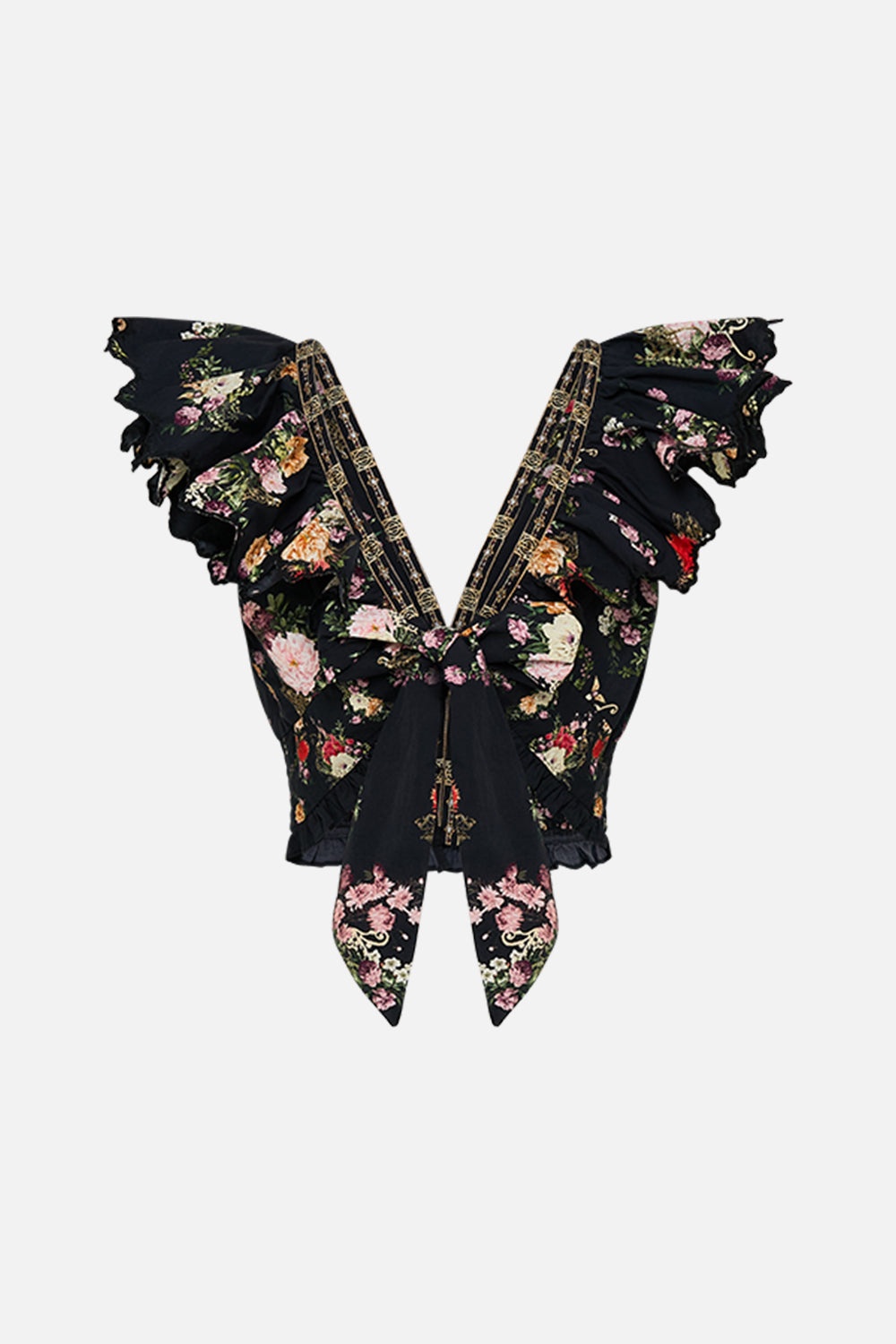 DEEP V FRILL SHORT SLEEVE TOP - 7