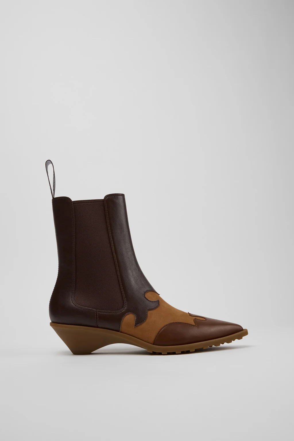 Anita Brown Leather and Nubuck Ankle Boots for Women. - 1