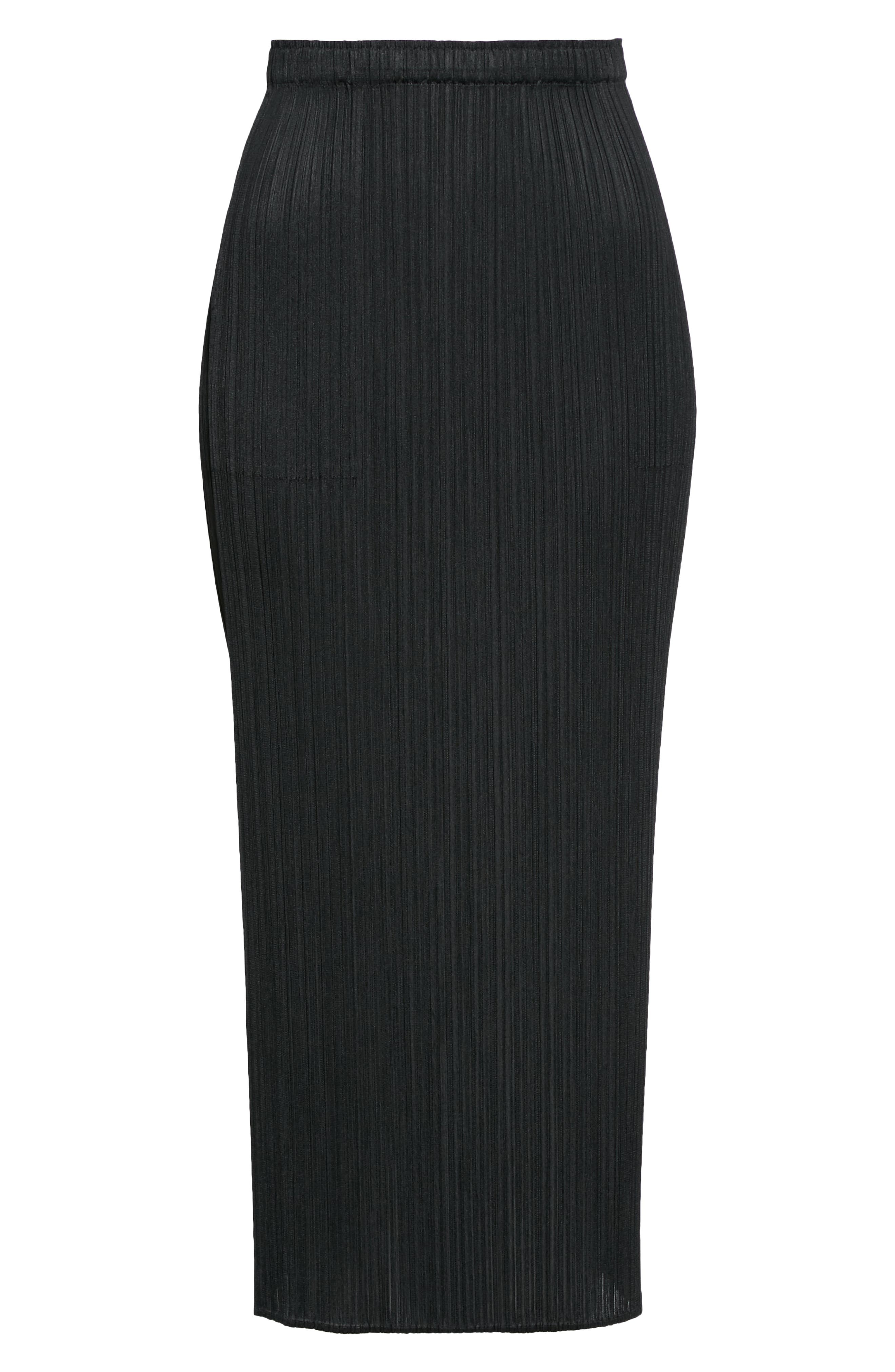 Pleats Please Issey Miyake Basics Pleated Midi Skirt in Black at Nordstrom - 5