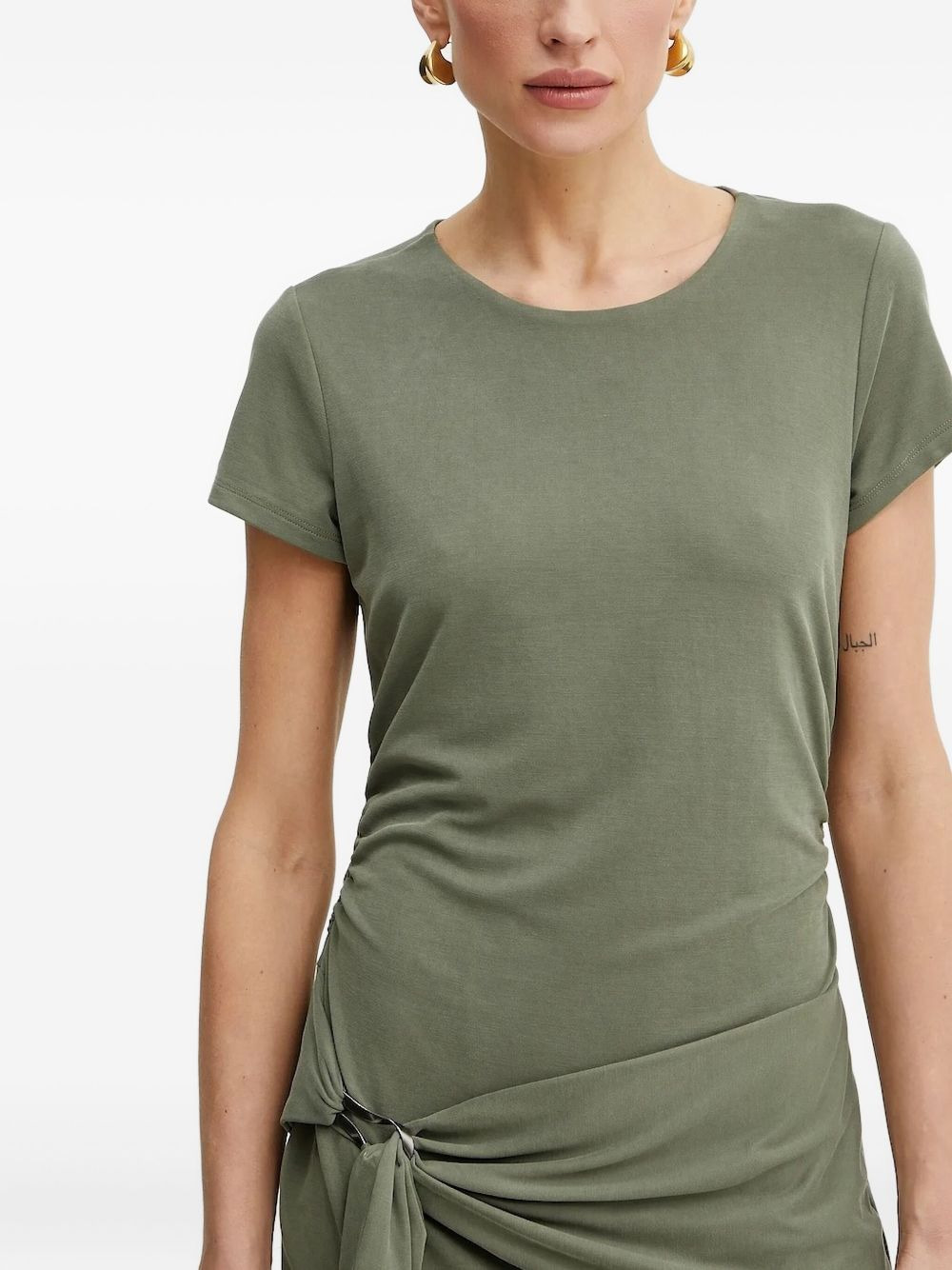 tie-front short-sleeve dress - 4