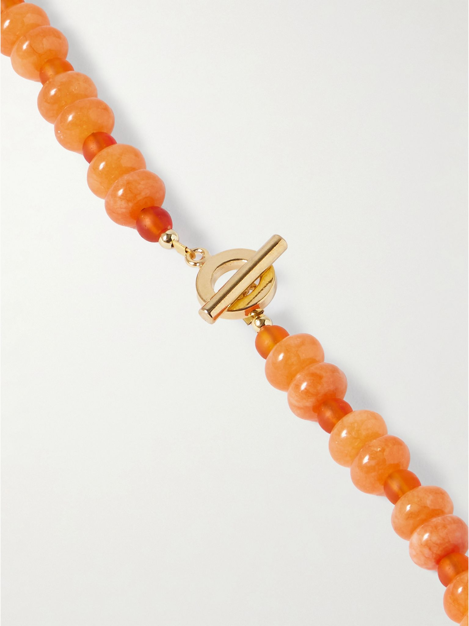 Salerno gold-plated, carnelian and crystal necklace Red - 3