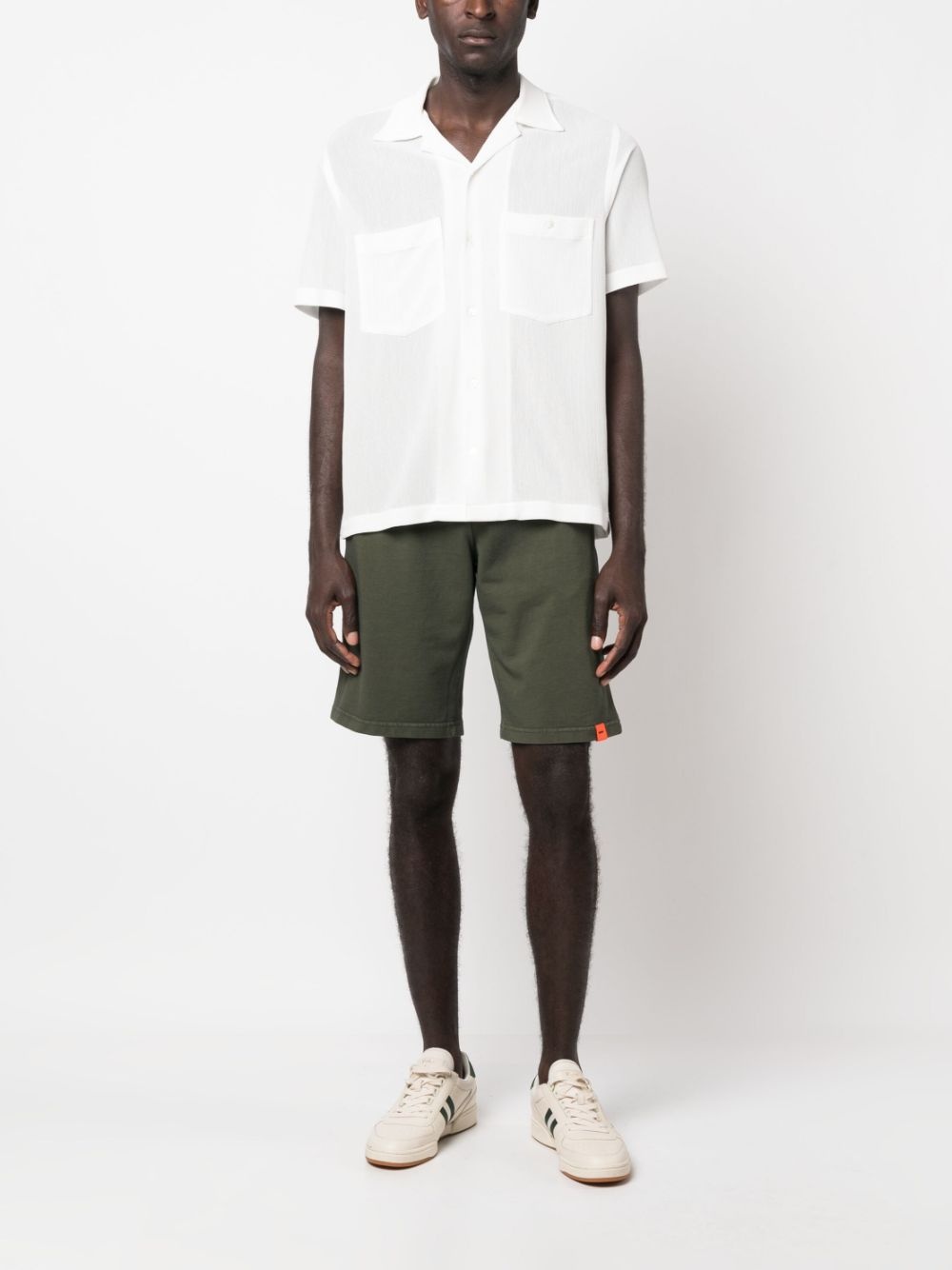 logo-patch drawstring-waistband shorts - 2