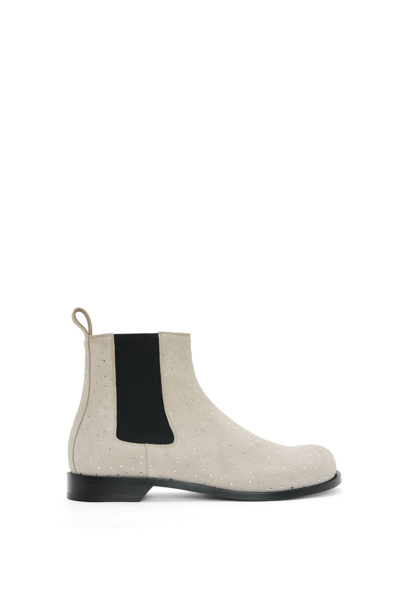 Campo Chelsea boot in suede calfskin and allover rhinestones 1