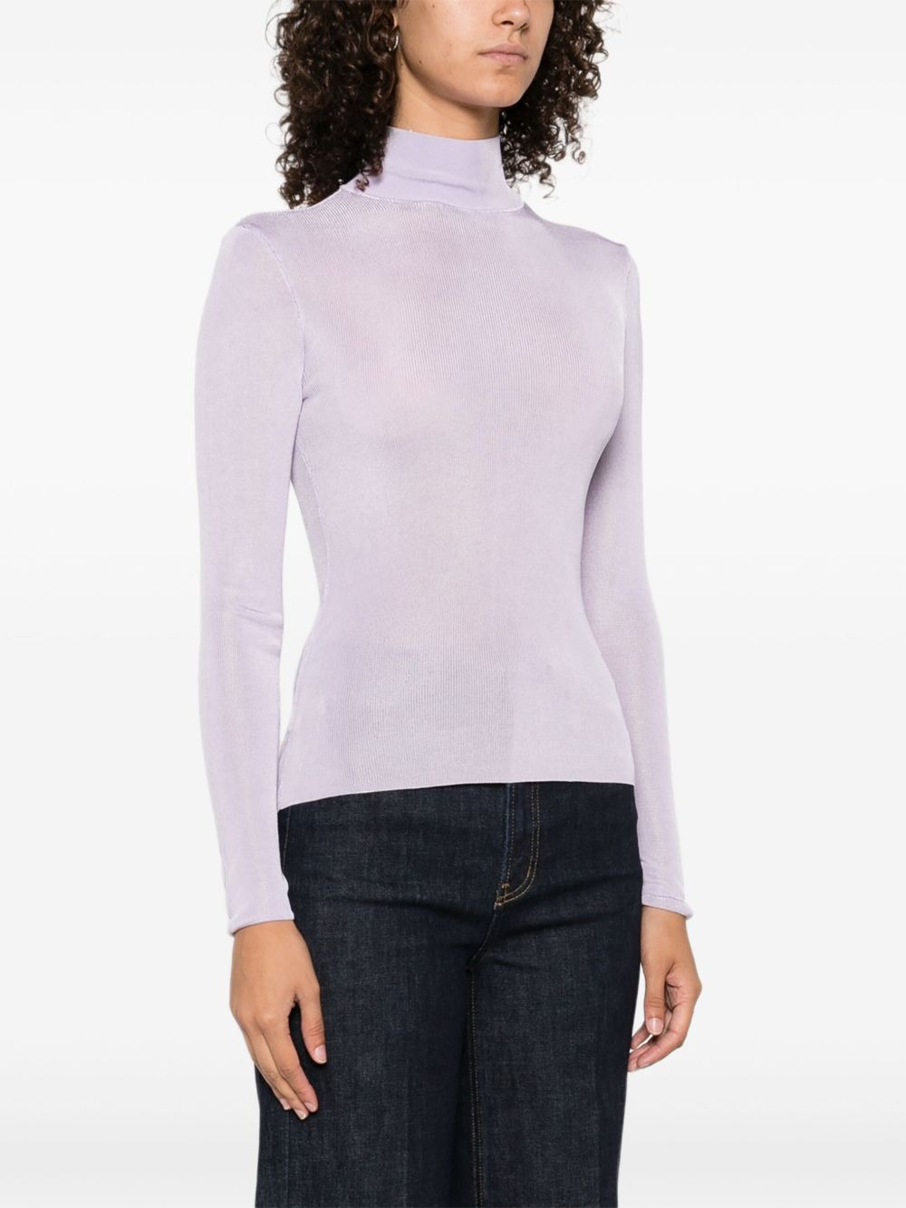 ribbed high-neck top - 3