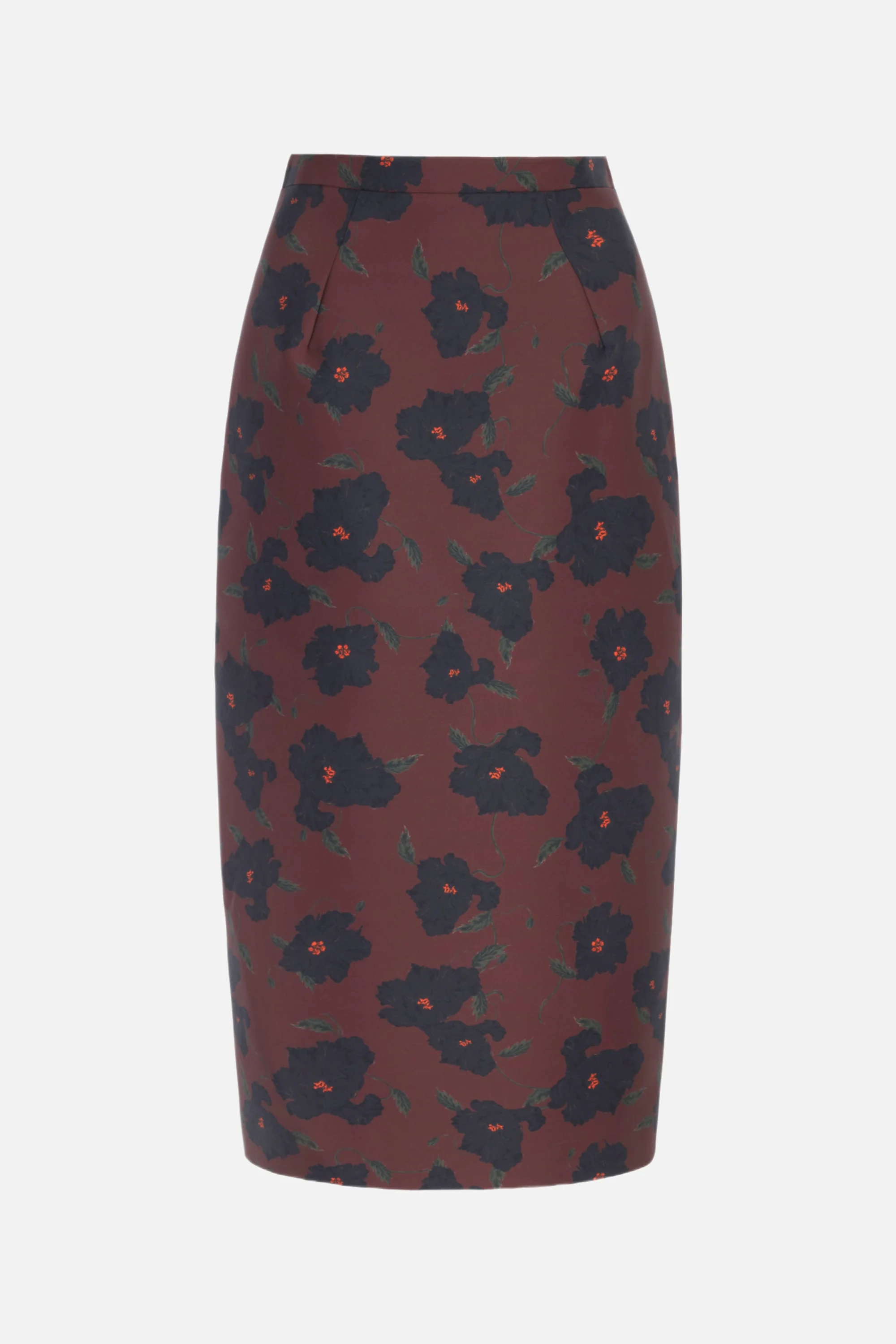 Lorelei Skirt in Red & Black Breezy Poppy Mikado - 1
