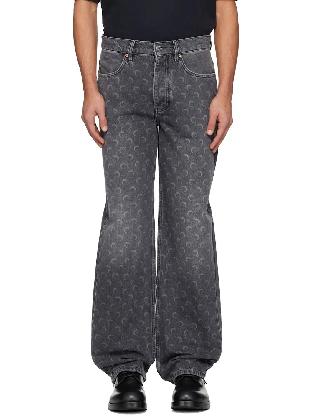 Gray Moon Laser Baggy Jeans - 1