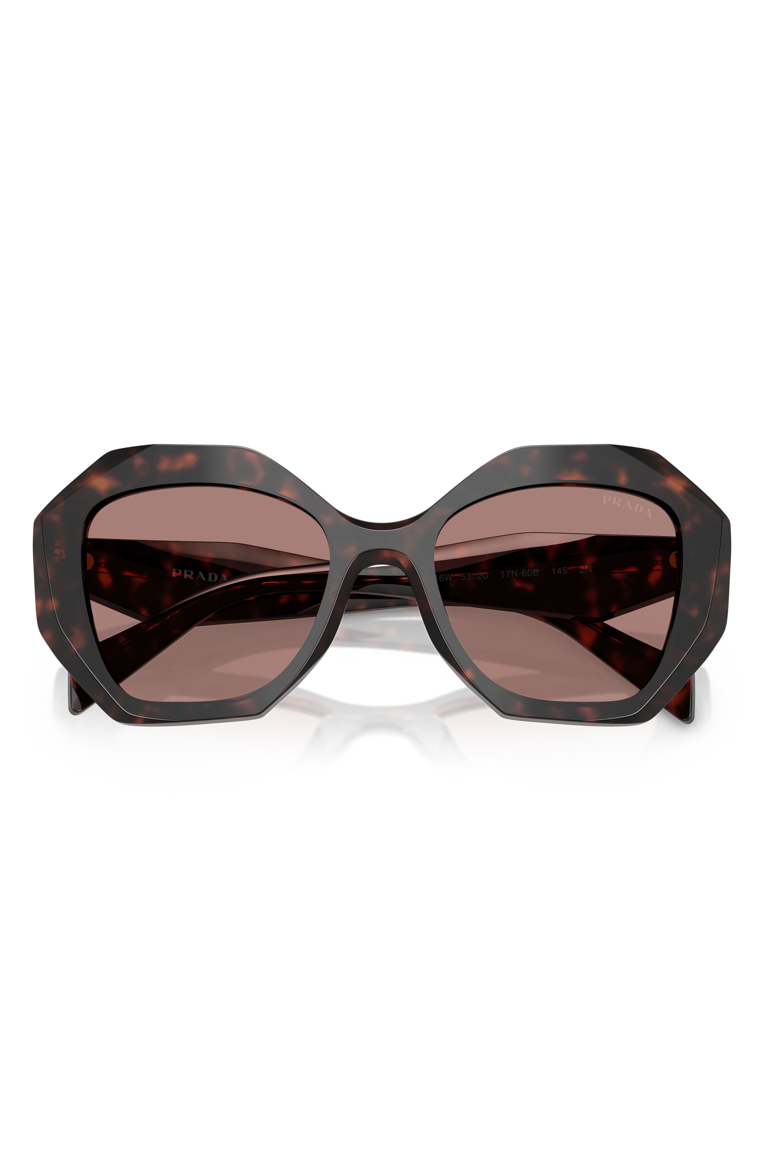 Prada 53mm Gradient Irregular Sunglasses in Light Brown at Nordstrom - 4